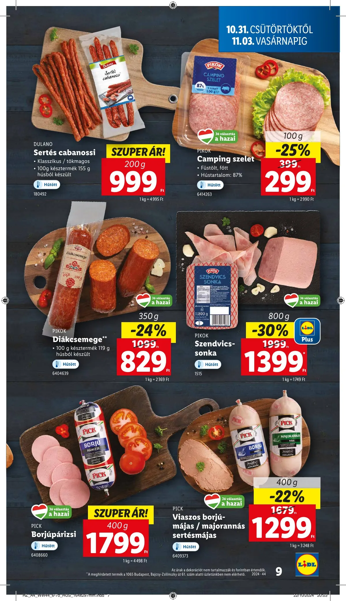 Lidl akciós újság 10.31–11.06 – 9. oldal