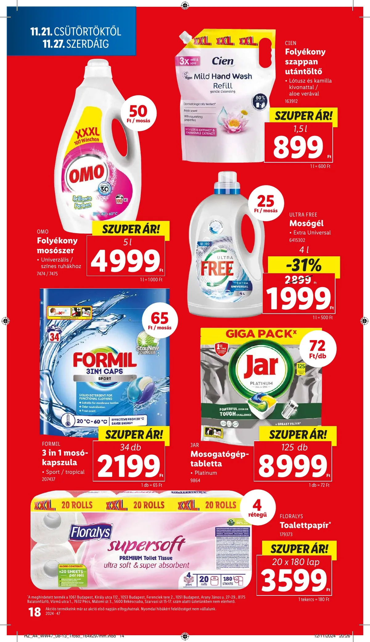 Lidl akciós újság 11.21–11.27 – 18. oldal