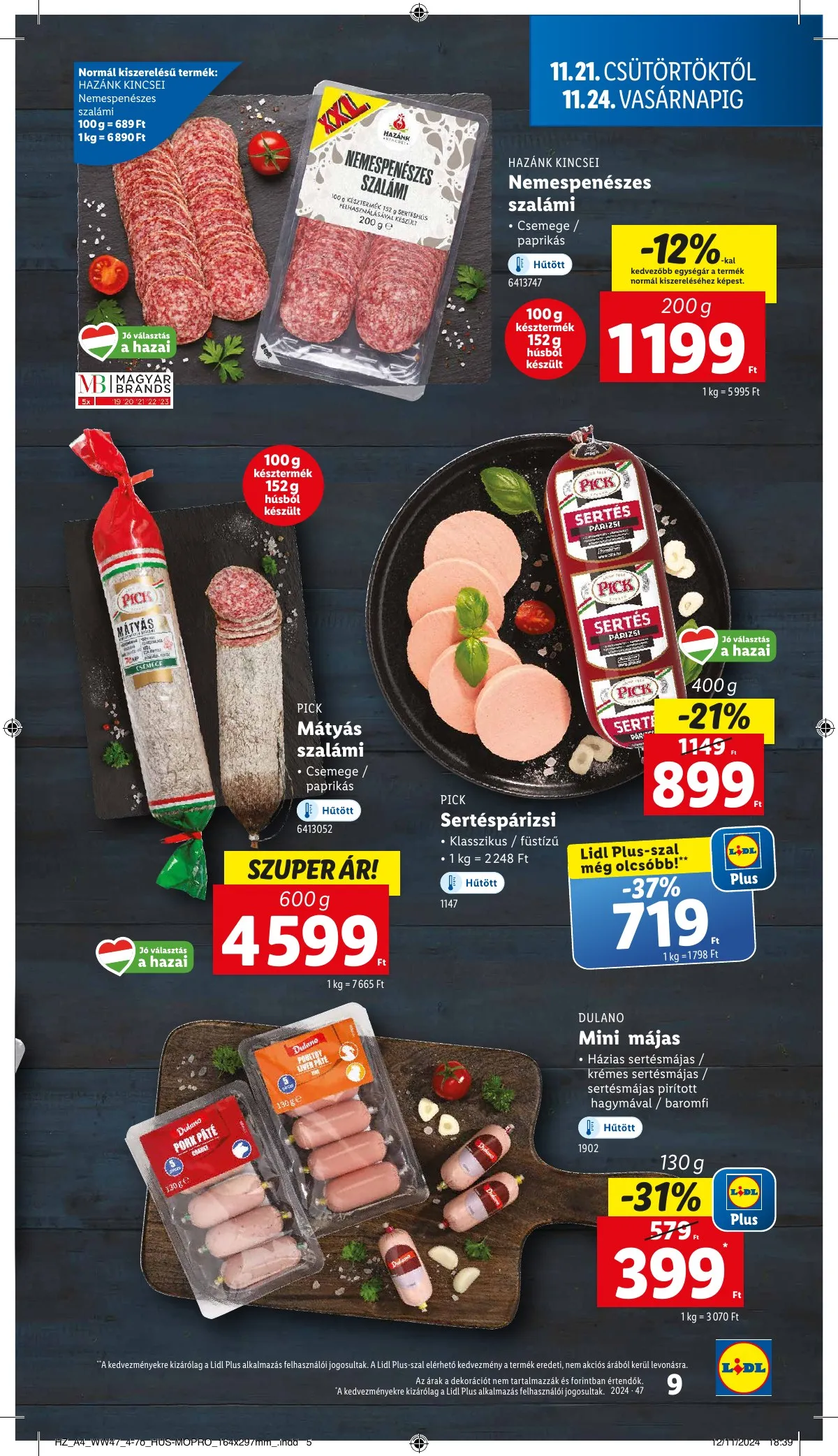 Lidl akciós újság 11.21–11.27 – 9. oldal