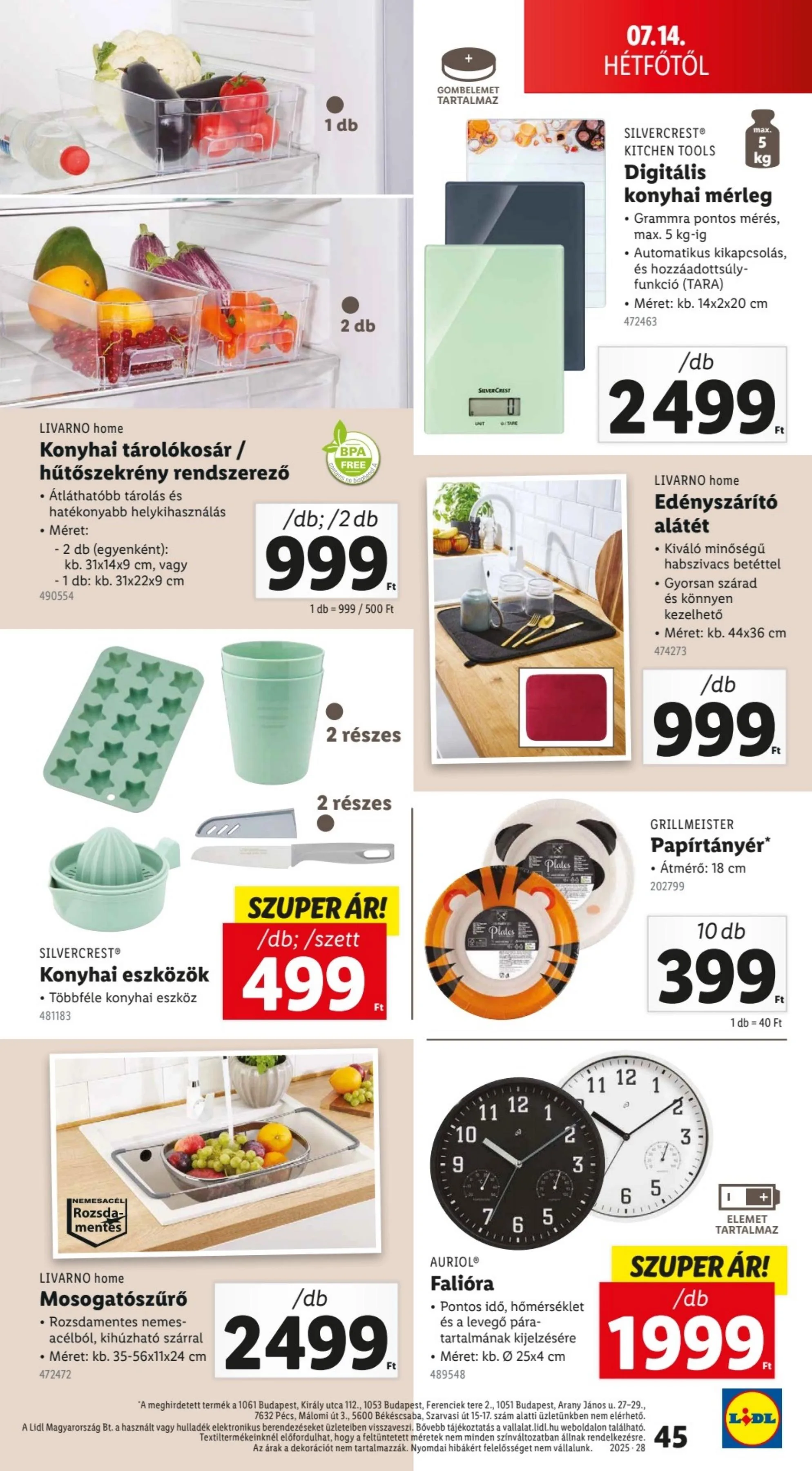 Lidl akciós újság 07.10–07.16 – 45. oldal