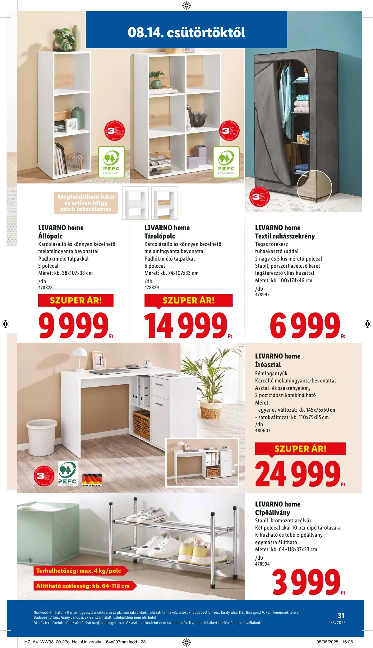 Lidl akciós újság 08.14–08.19 – 31. oldal