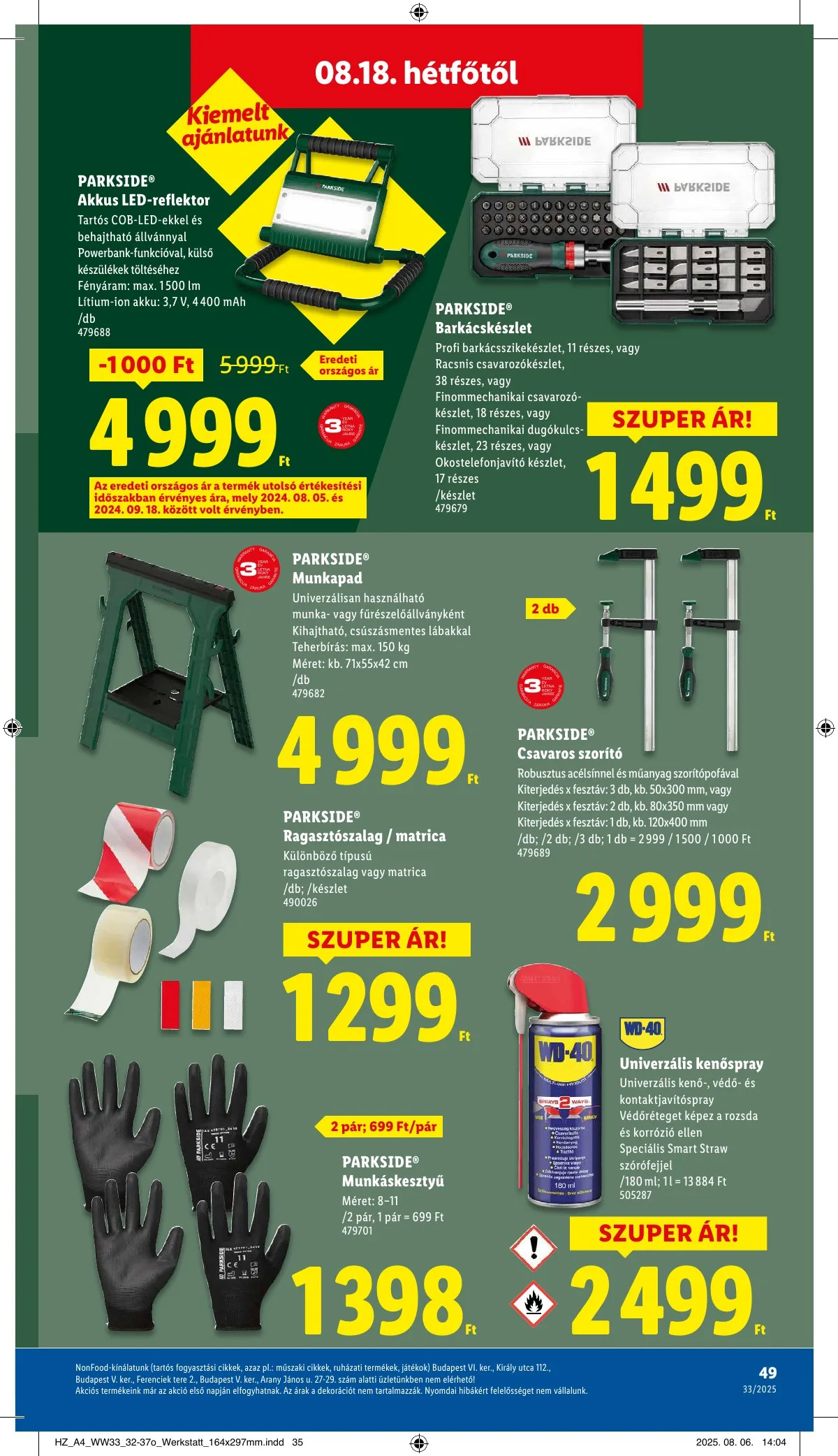 Lidl akciós újság 08.14–08.19 – 49. oldal