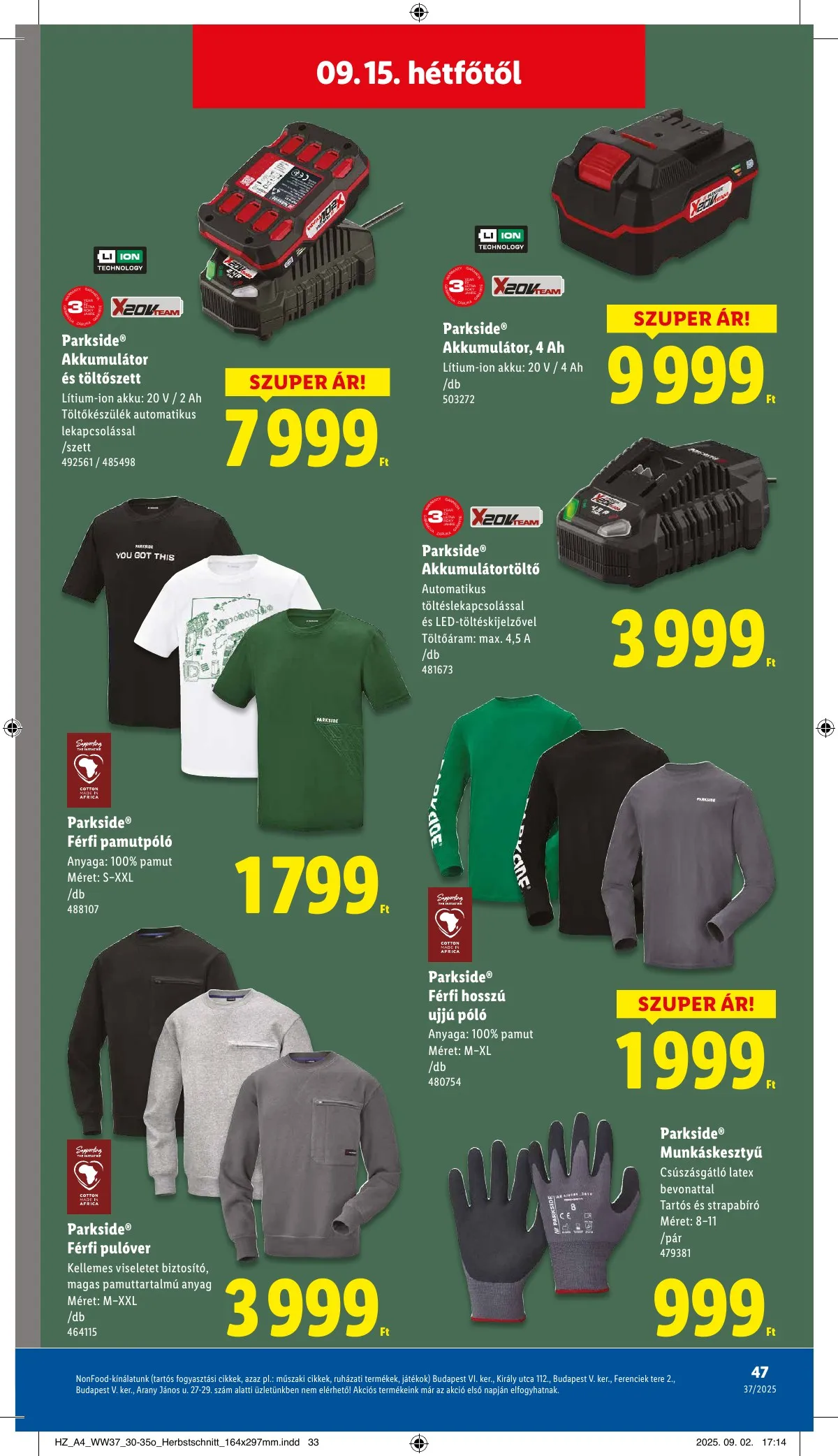 Lidl akciós újság 09.11–09.17 – 47. oldal