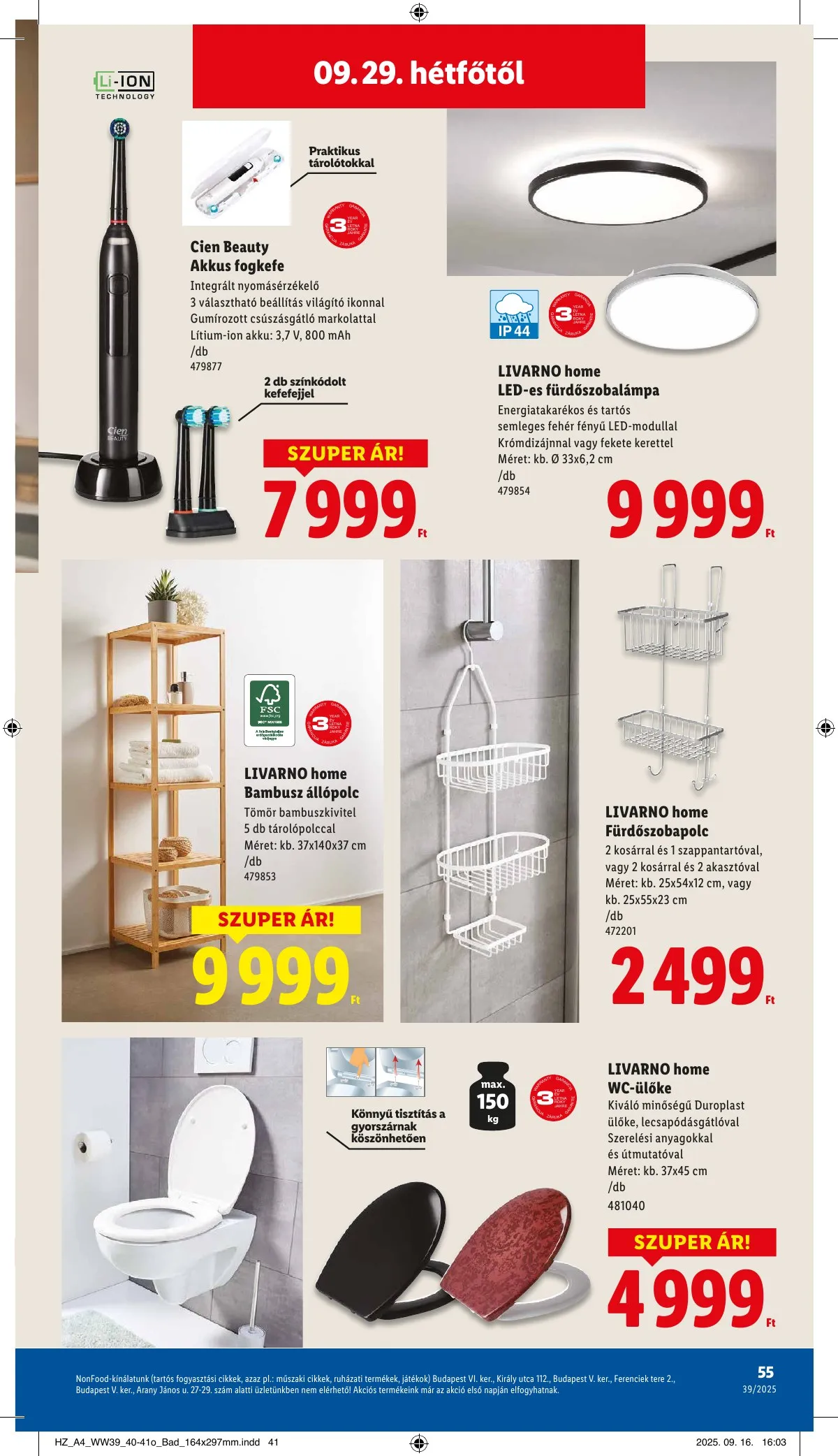 Lidl akciós újság 09.25–10.01 – 55. oldal