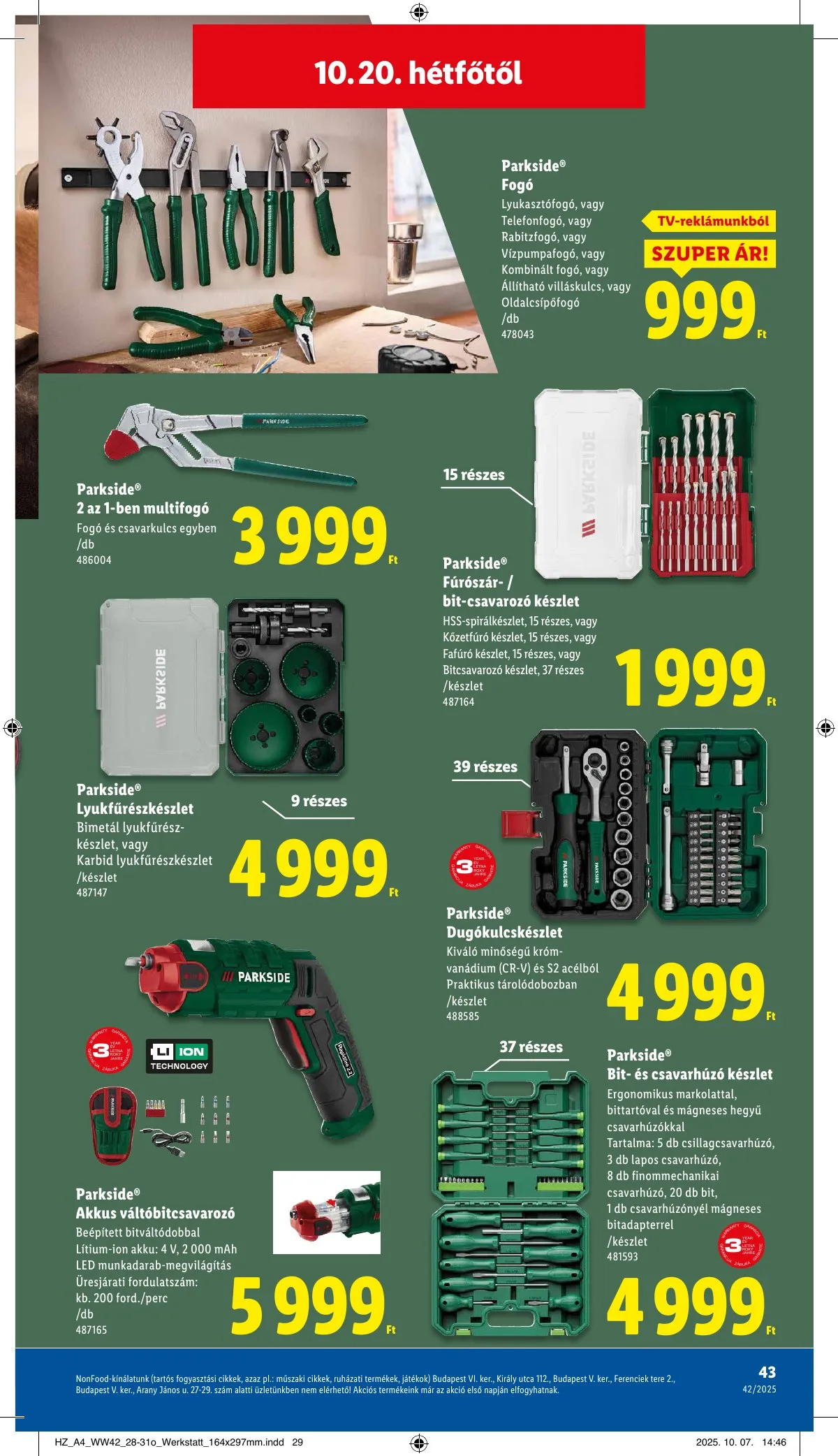 Lidl akciós újság 10.16–10.21 – 43. oldal