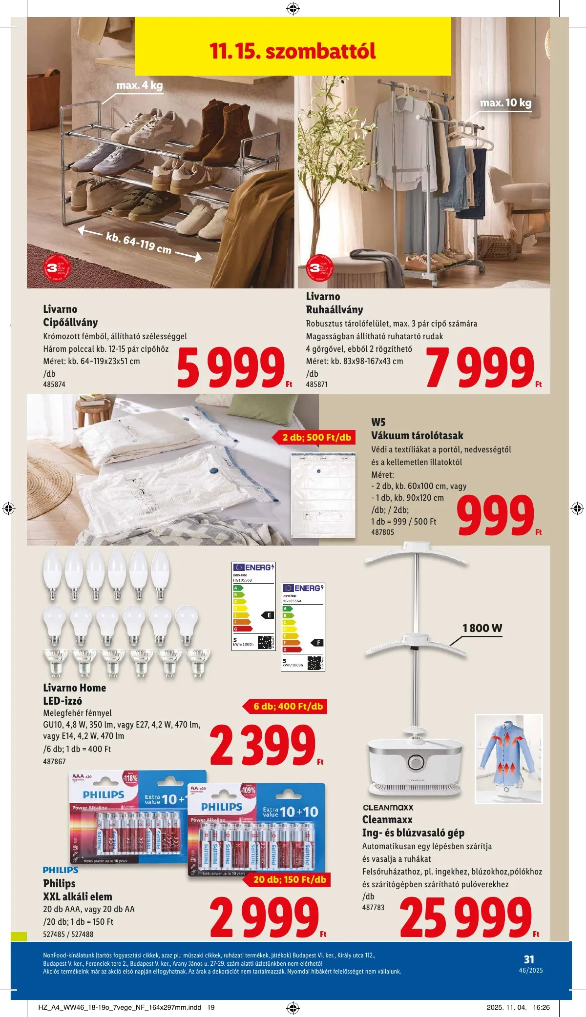 Lidl akciós újság 11.13–11.19 – 31. oldal