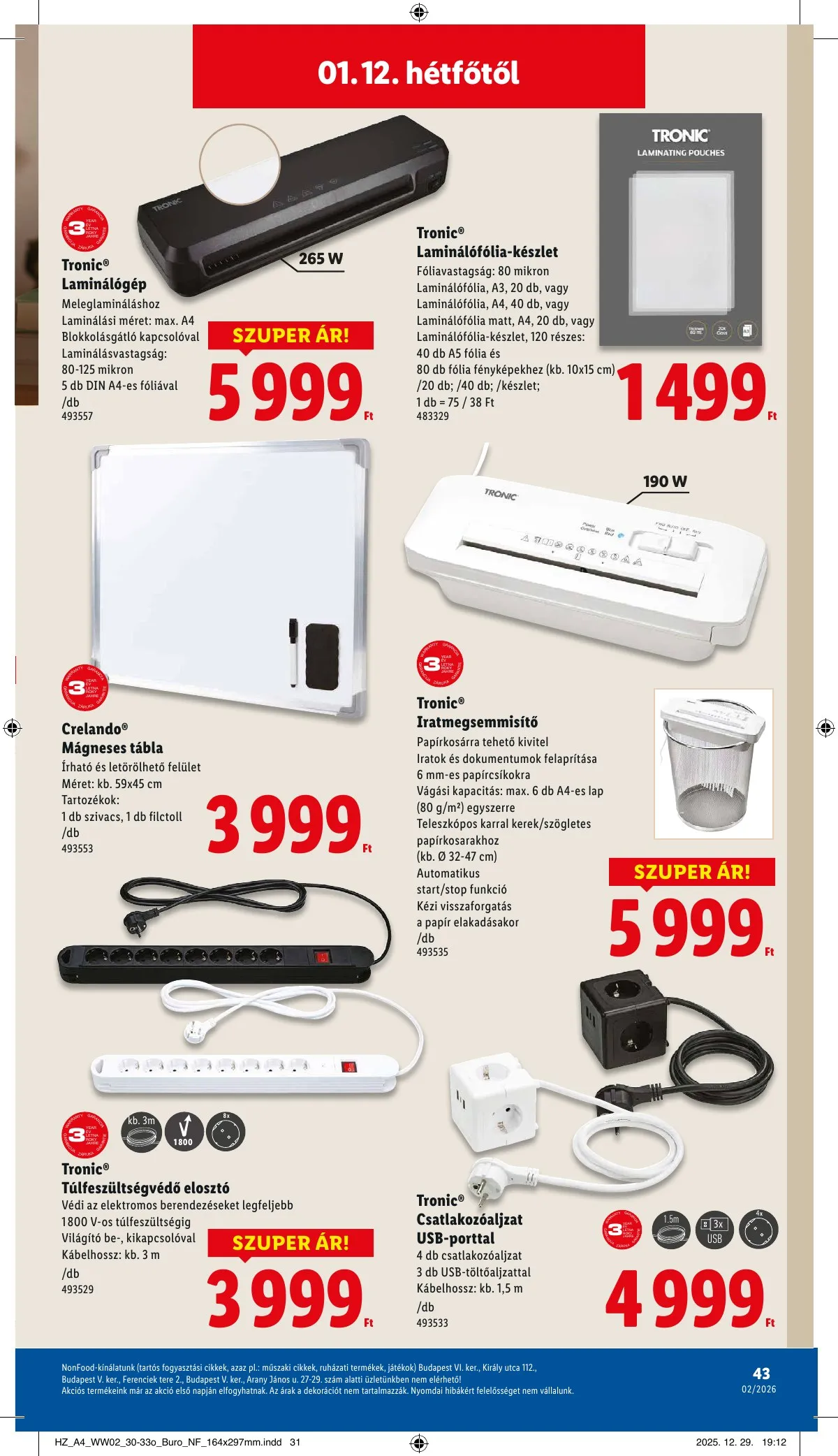 Lidl akciós újság 01.08–01.14 – 43. oldal