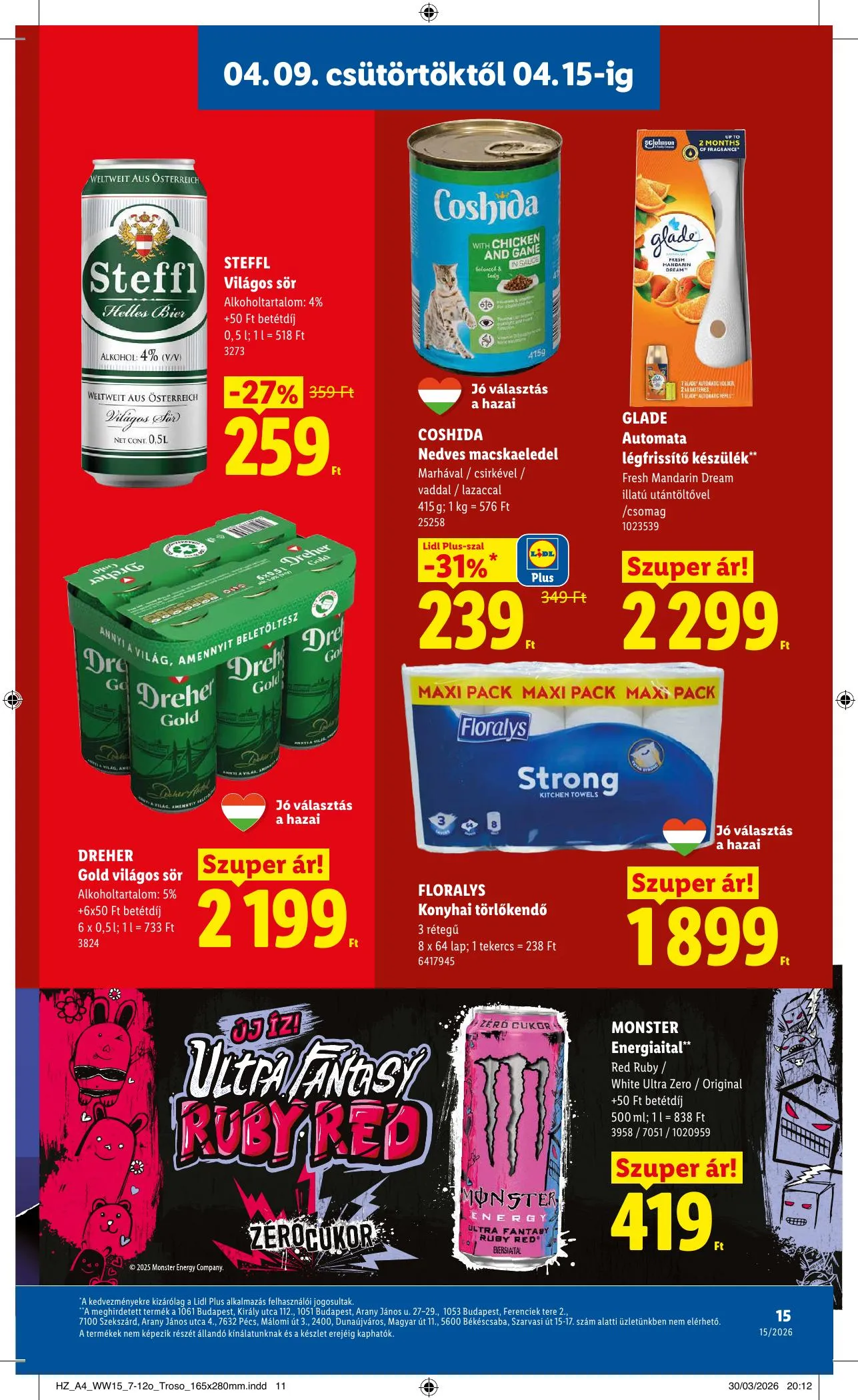Lidl akciós újság 04.09–04.15 – 15. oldal