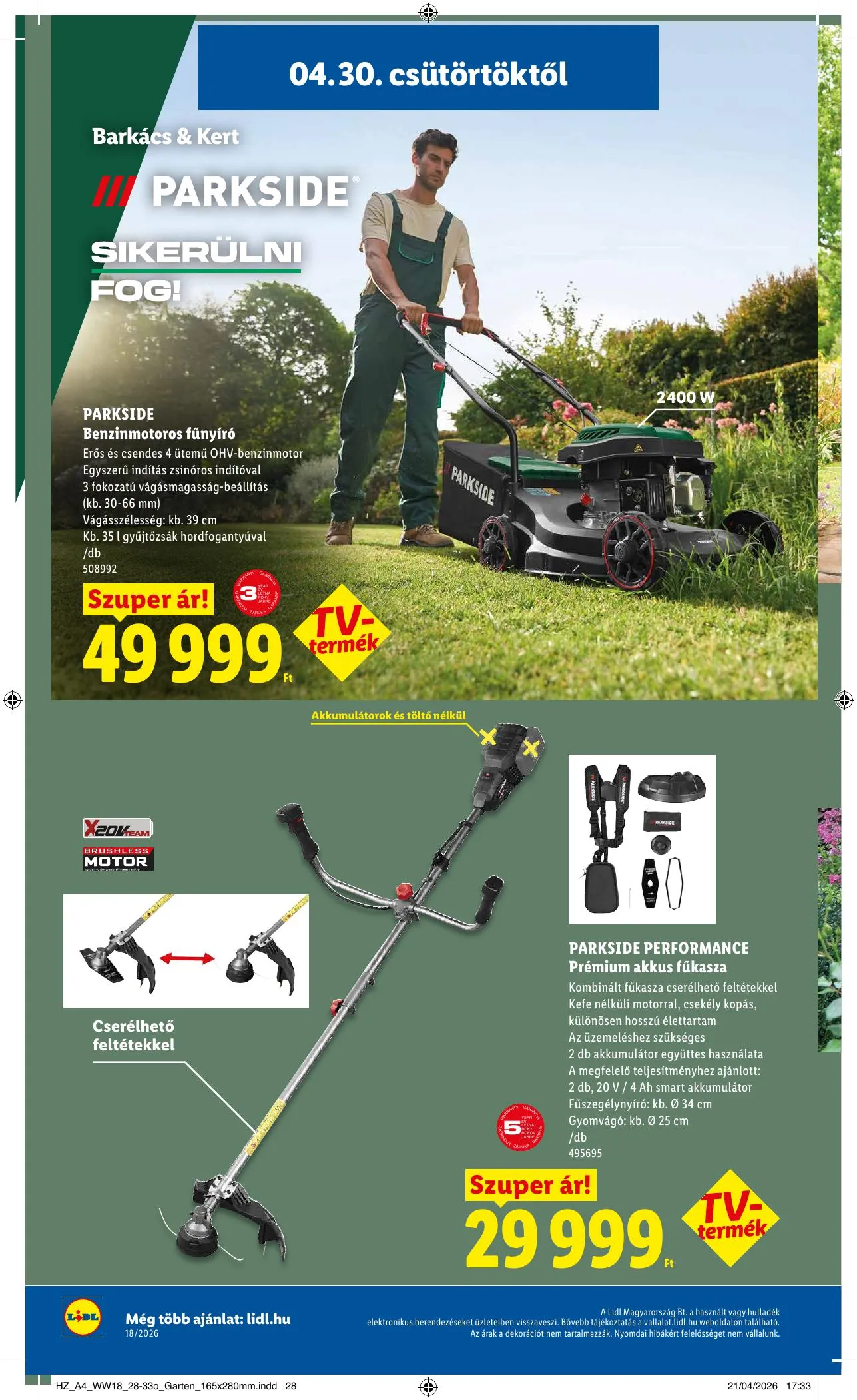 Lidl akciós újság 04.30–05.06 – 30. oldal