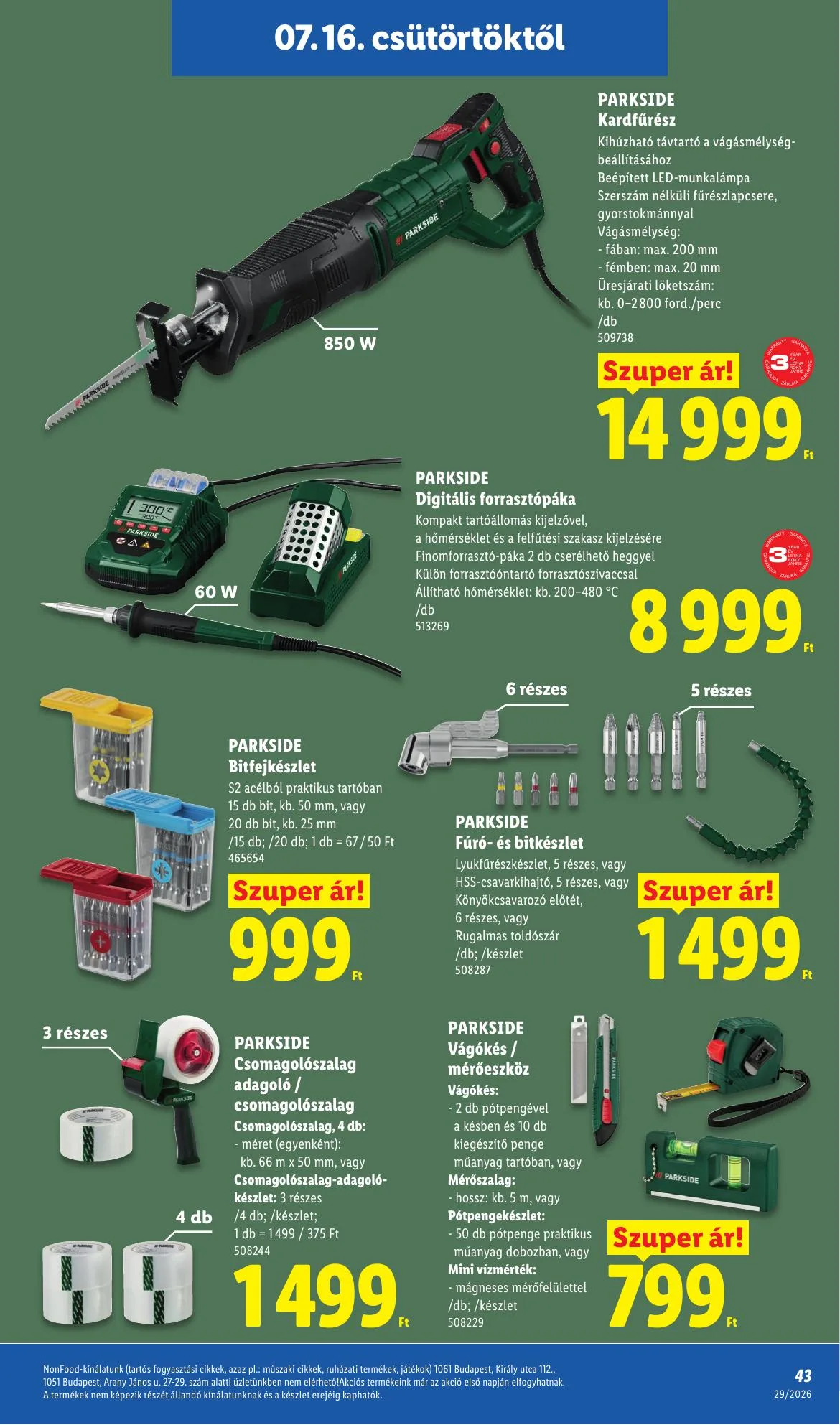 Lidl akciós újság 07.16–07.22 – 43. oldal