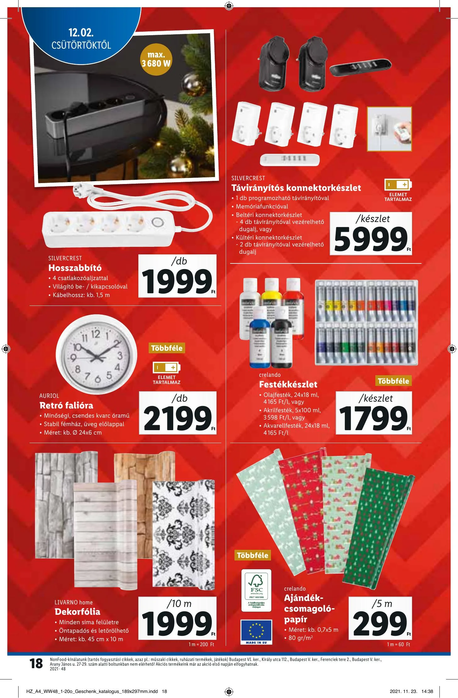Lidl akciós újság Ajandekkatalogus 12.02–12.02 – 18. oldal