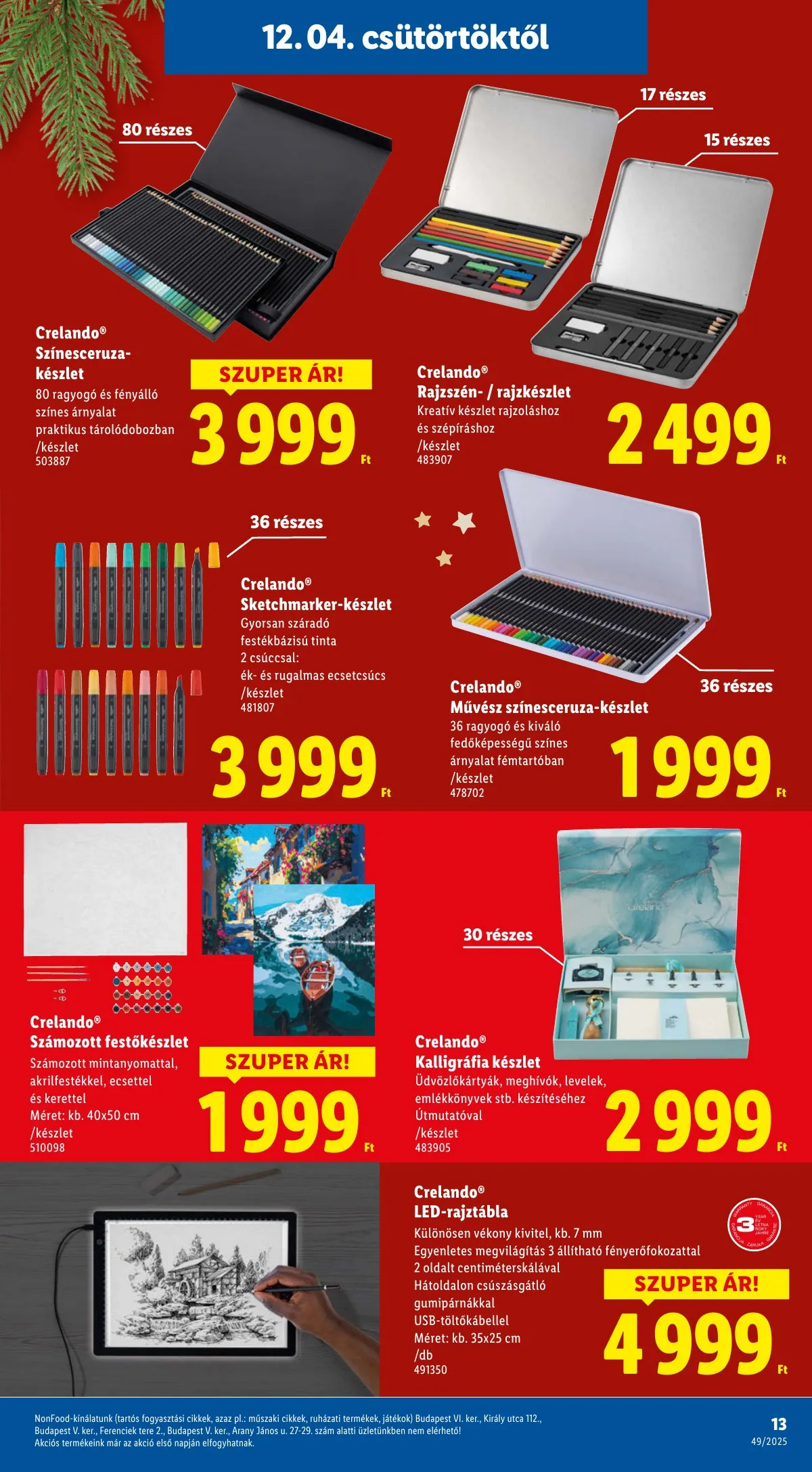 Lidl akciós újság Ajandekkatalogus 12.04–12.04 – 13. oldal