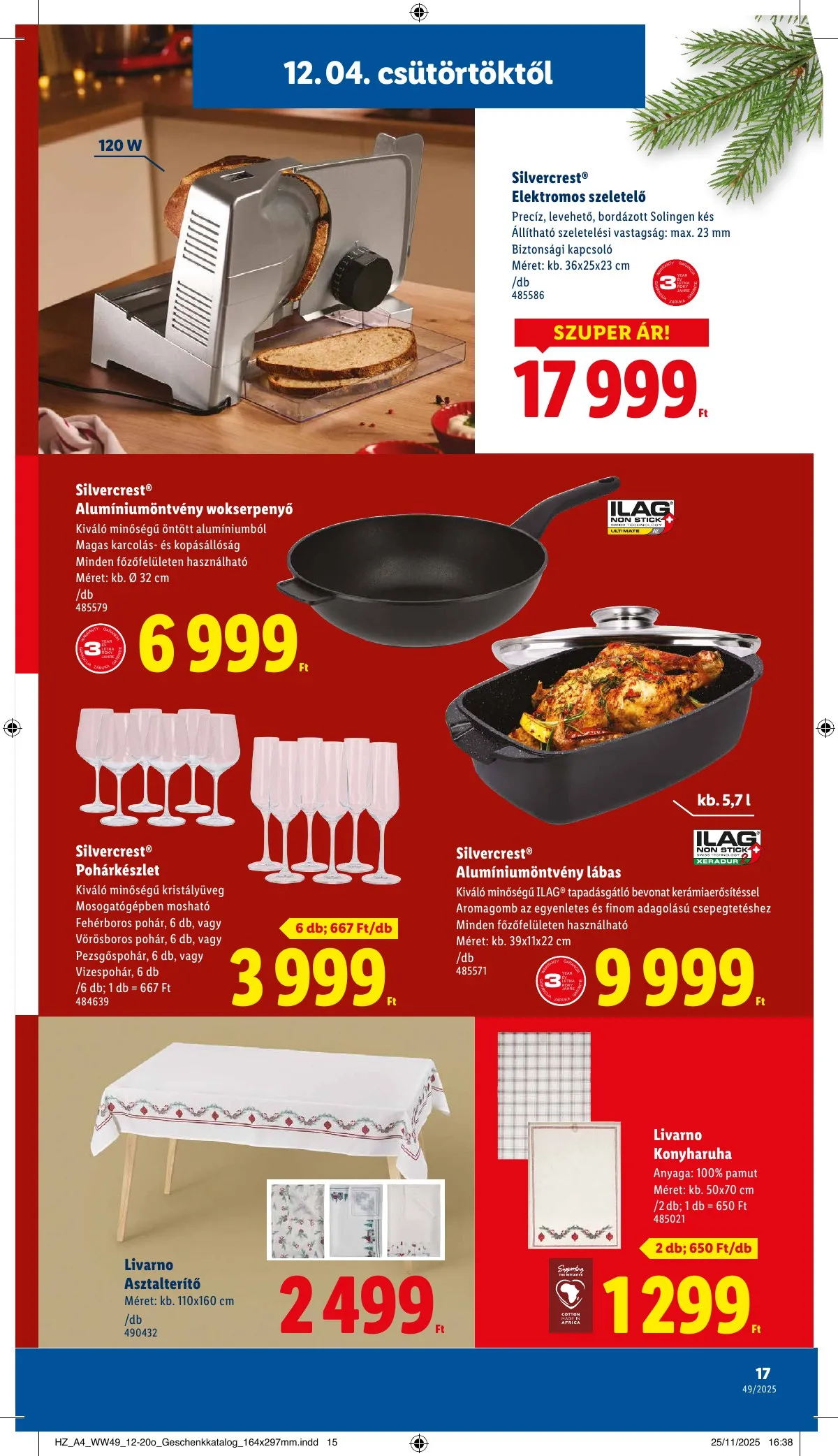 Lidl akciós újság Ajandekkatalogus 12.04–12.04 – 17. oldal