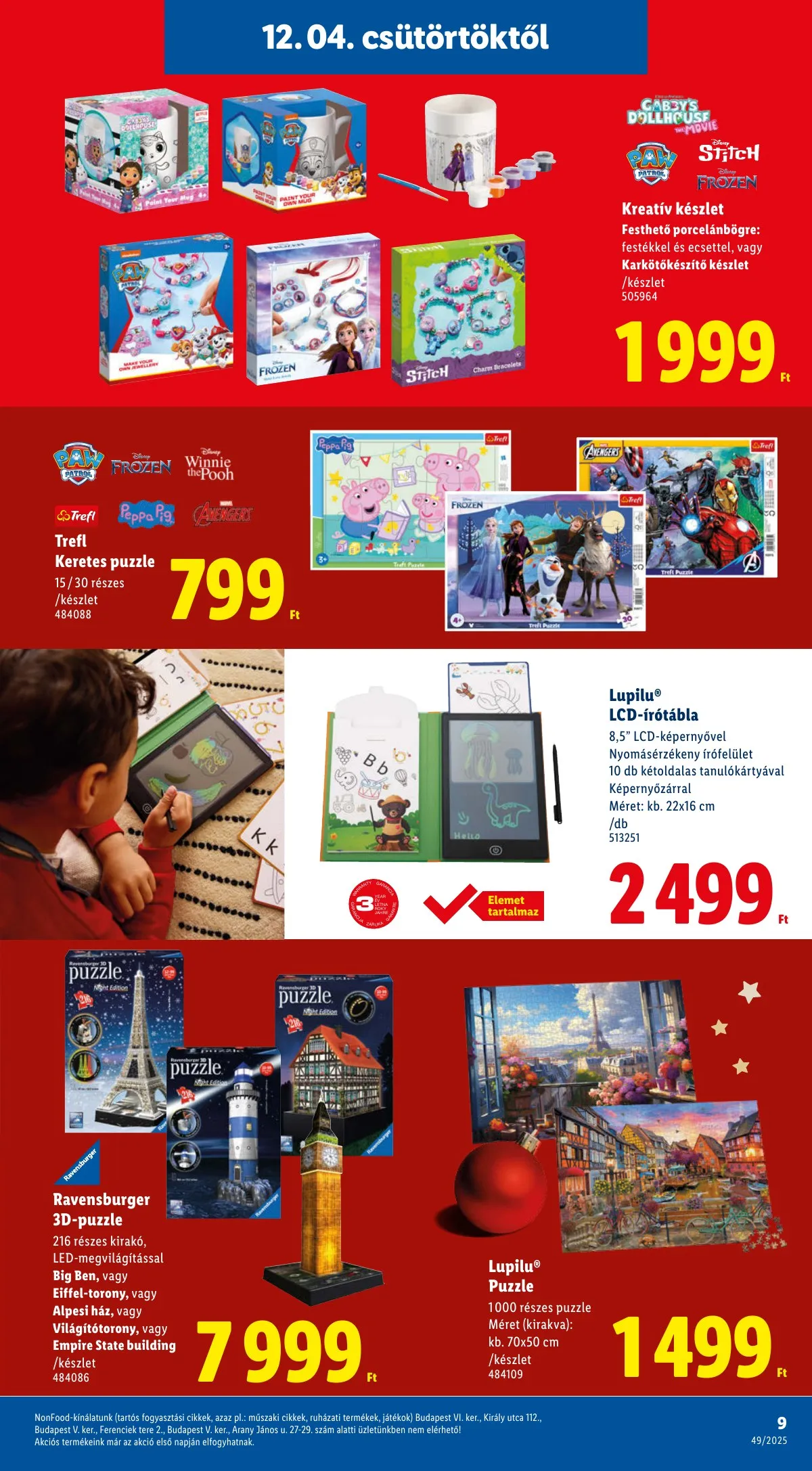 Lidl akciós újság Ajandekkatalogus 12.04–12.04 – 9. oldal