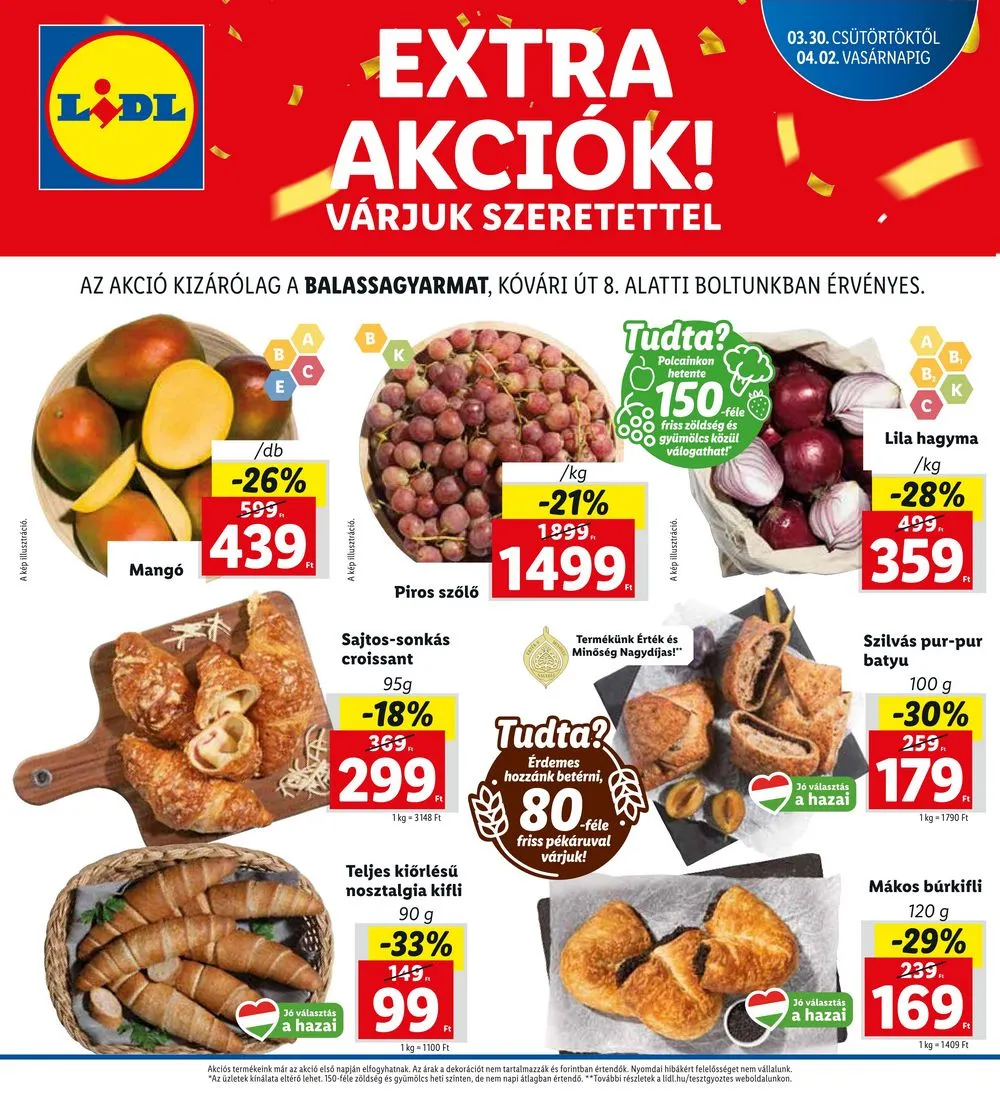 Lidl akciós újság Balassagyarmat 03.30–04.02