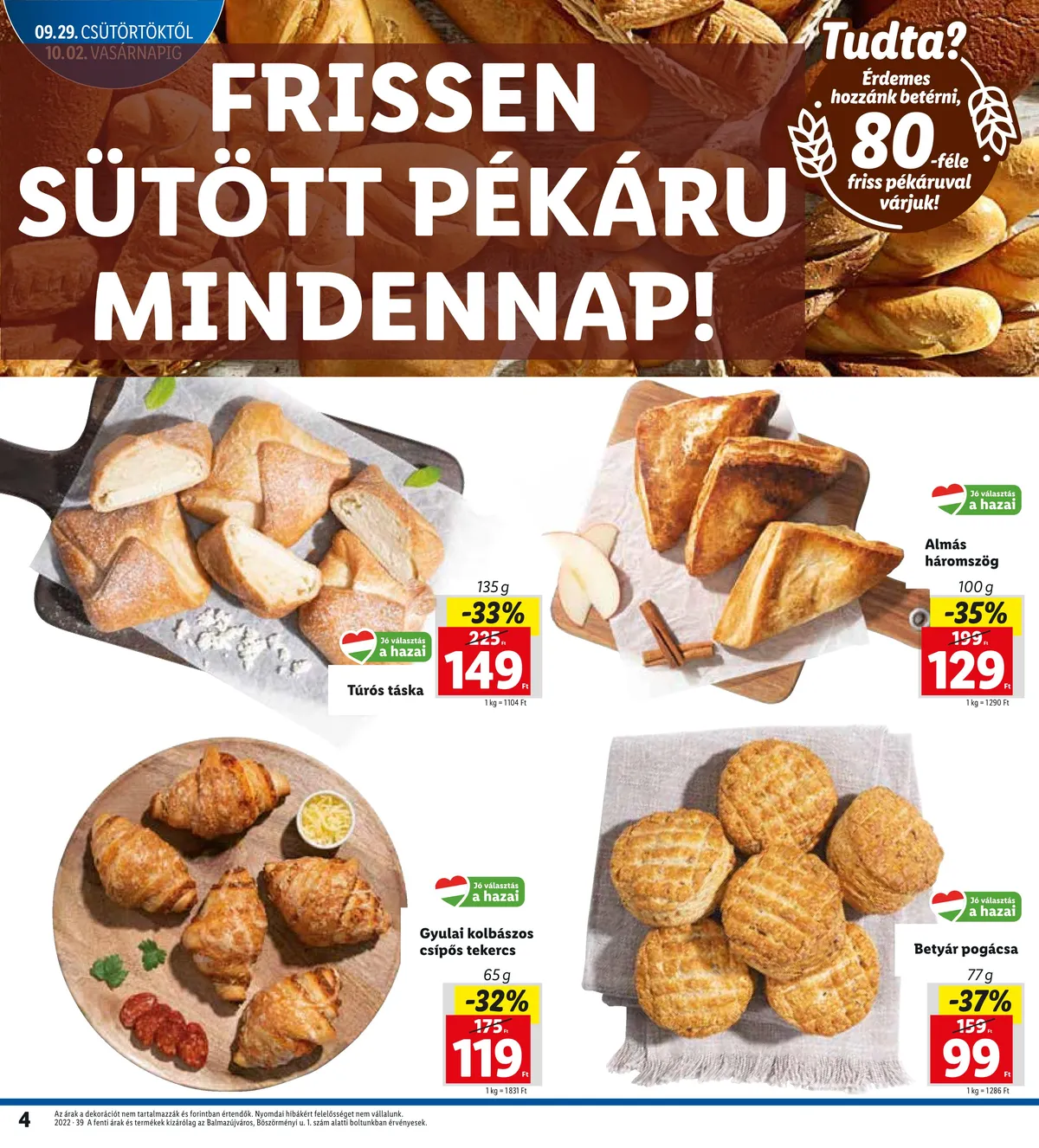Lidl akciós újság Balmazujvaros 09.29–10.02 – 4. oldal