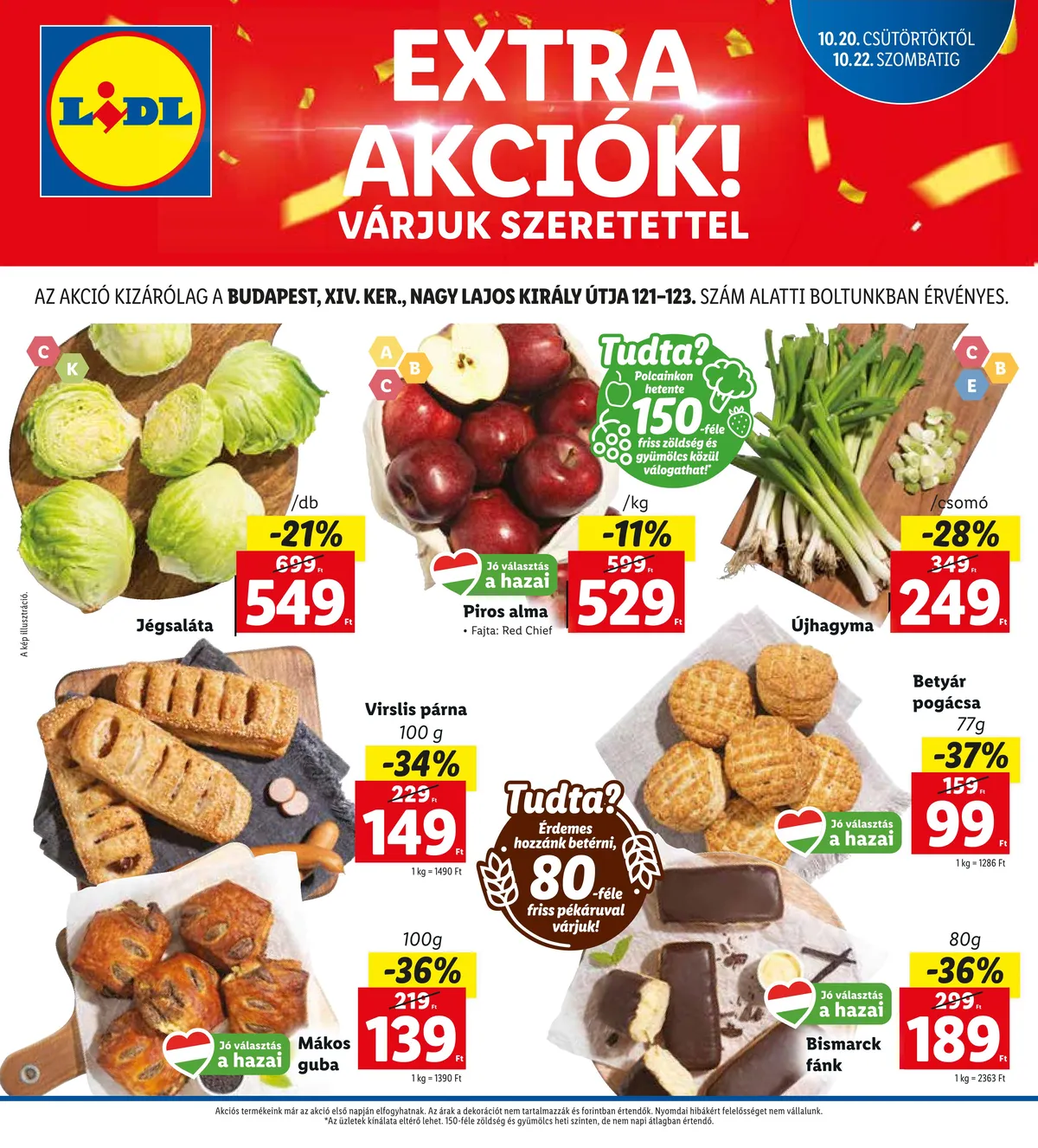Lidl akciós újság Bp nagy lajos kiraly utja 10.20–10.22