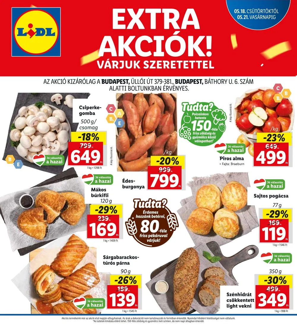 Lidl akciós újság Budapest 05.18–05.21