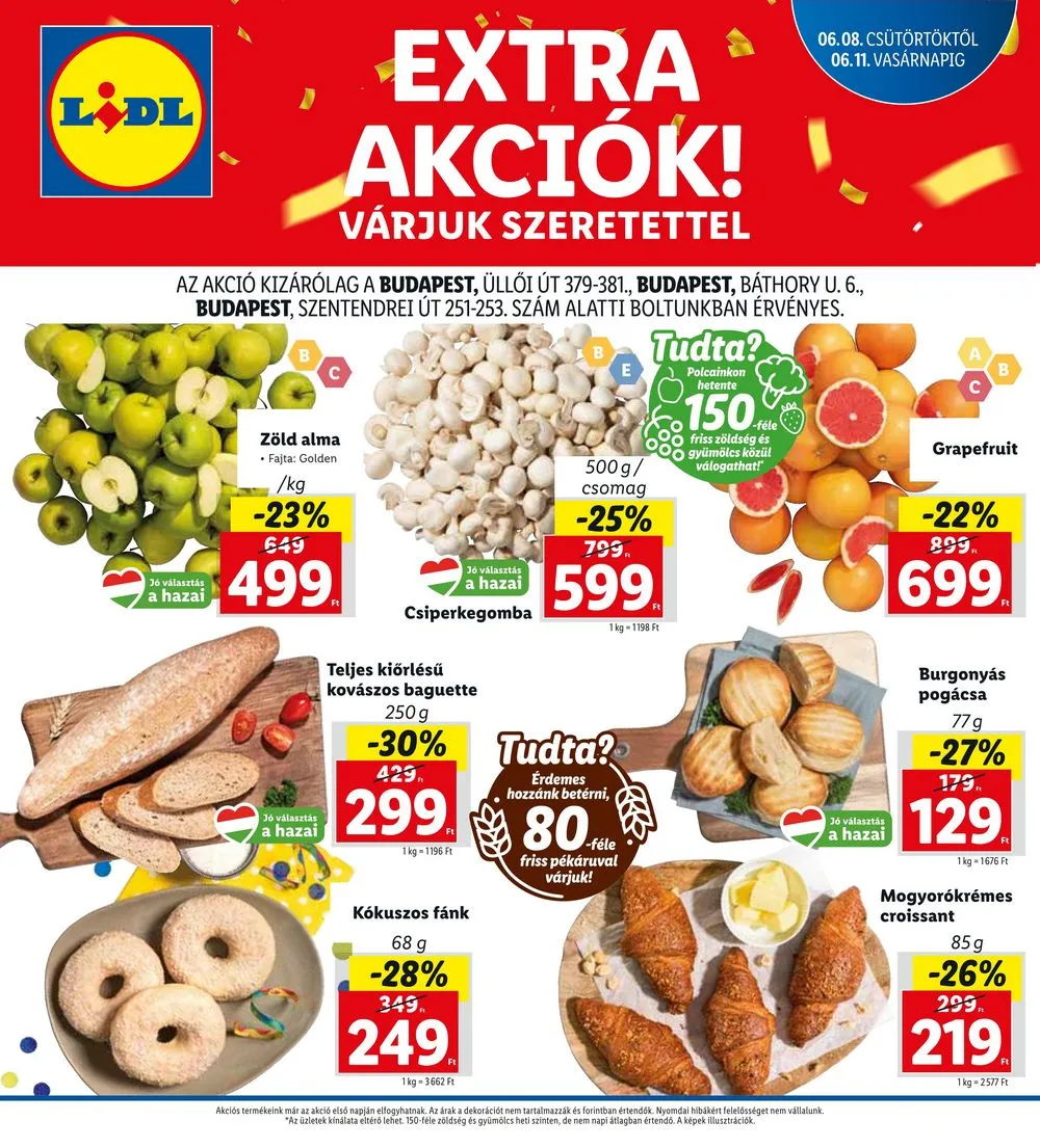 Lidl akciós újság Budapest 06.08–06.11