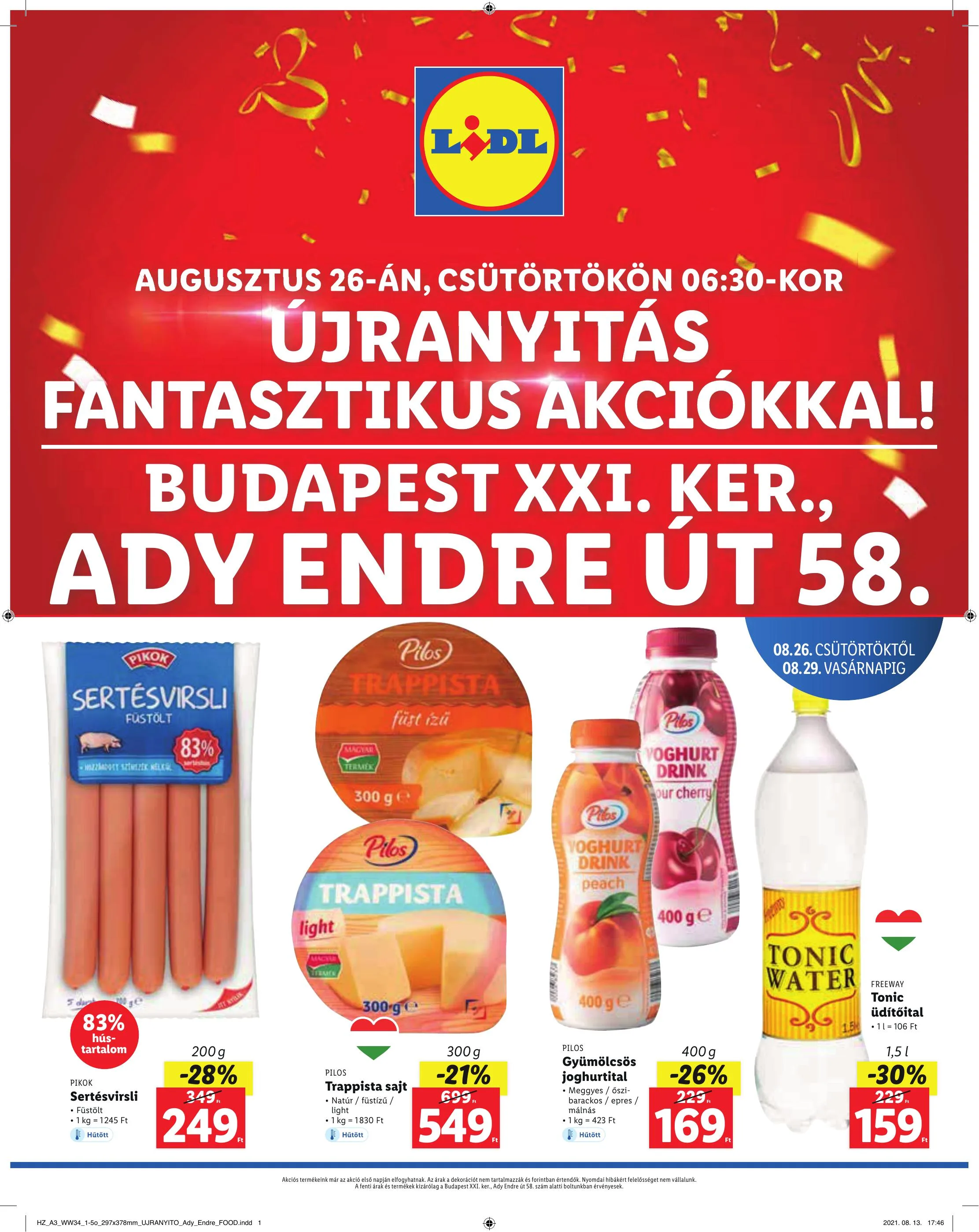 Lidl akciós újság Csepel 08.26–08.29