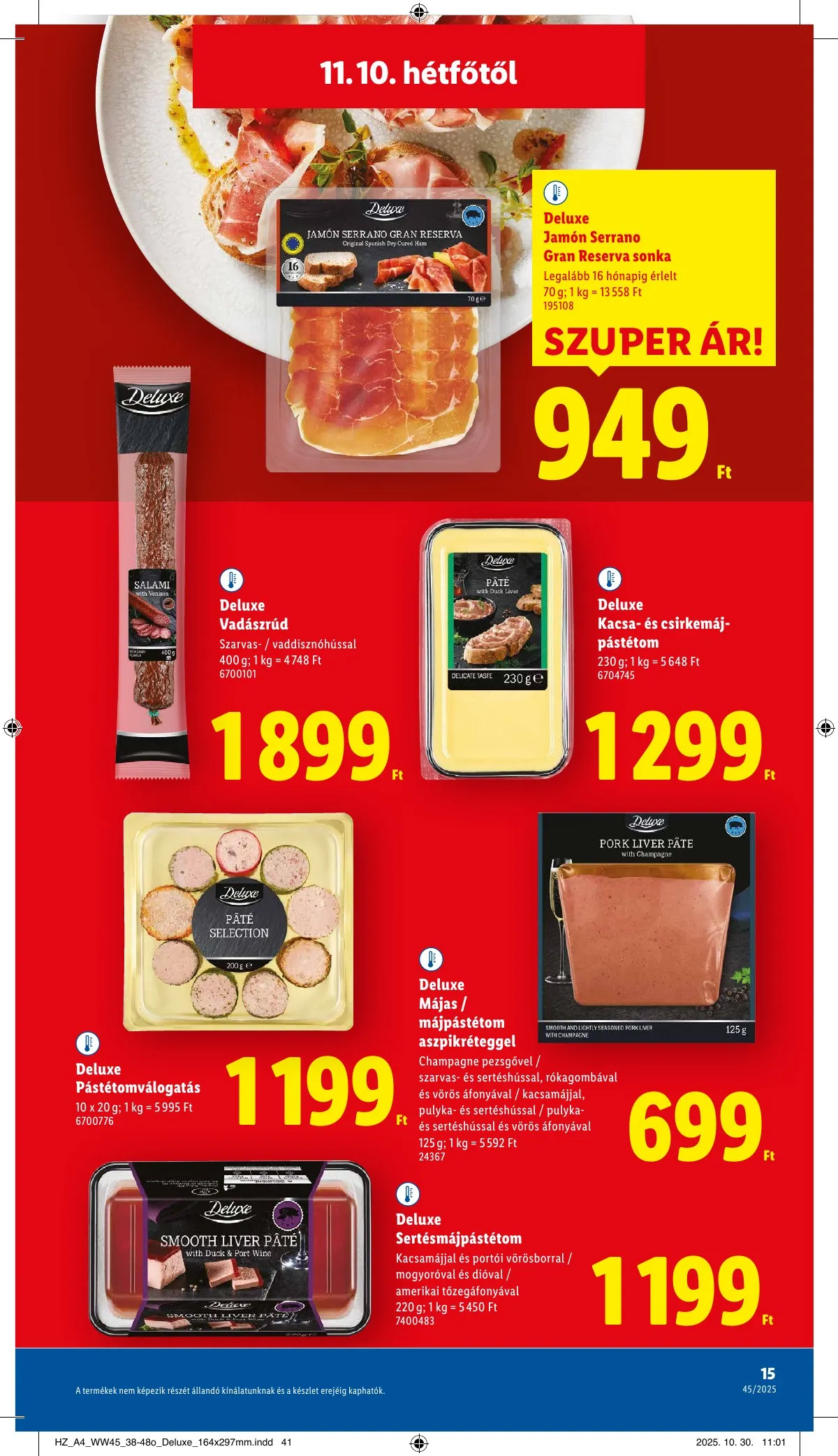 Lidl akciós újság Deluxe 11.10–11.10 – 15. oldal