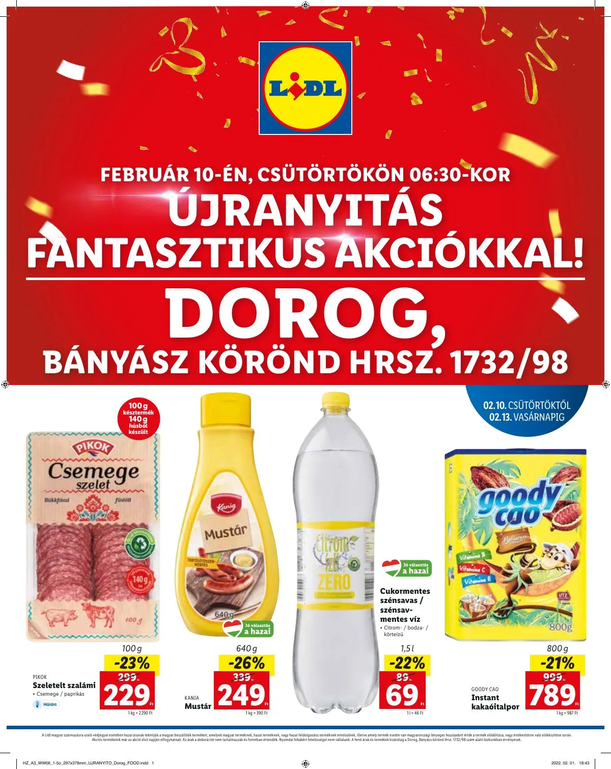 Lidl akciós újság Dorog 02.10–02.13