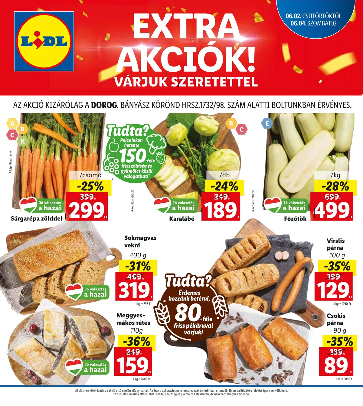 Lidl akciós újság Dorog 06.02–06.04