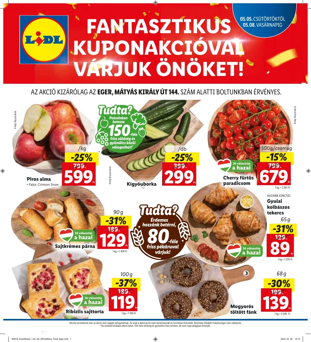 Lidl akciós újság Eger 05.05–05.08