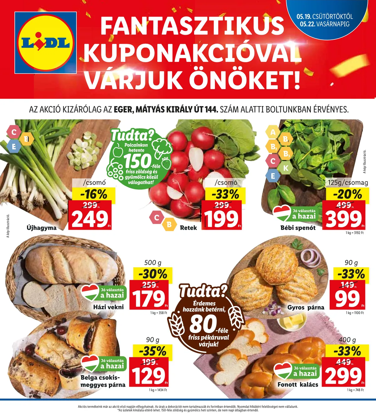 Lidl akciós újság Eger 05.19–05.22