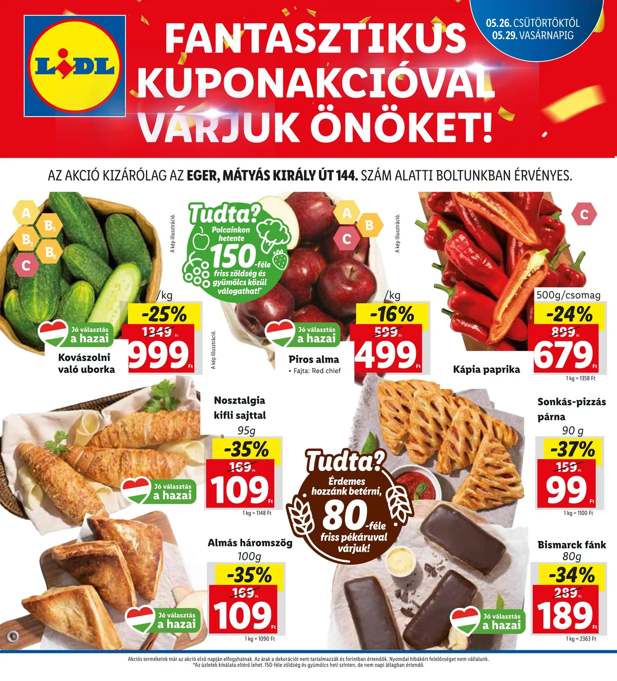 Lidl akciós újság Eger 05.26–05.29
