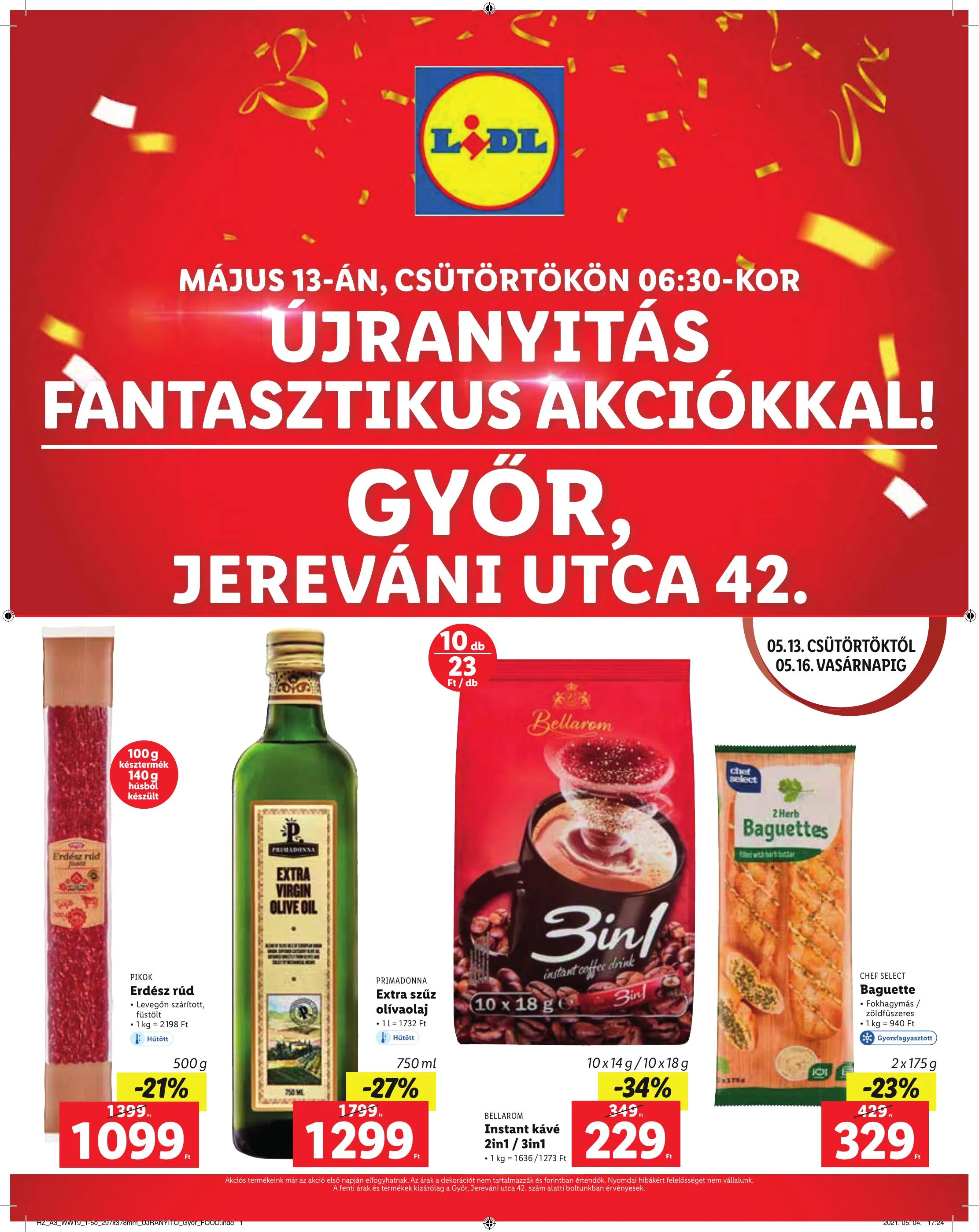 Lidl akciós újság Győr 05.13–05.16