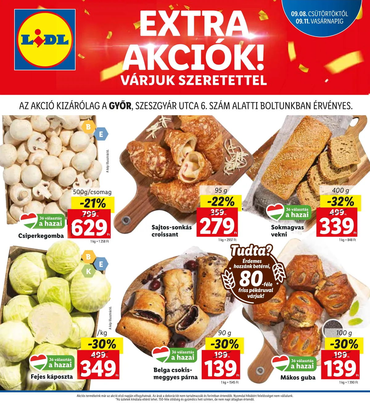 Lidl akciós újság Győr 09.08–09.11