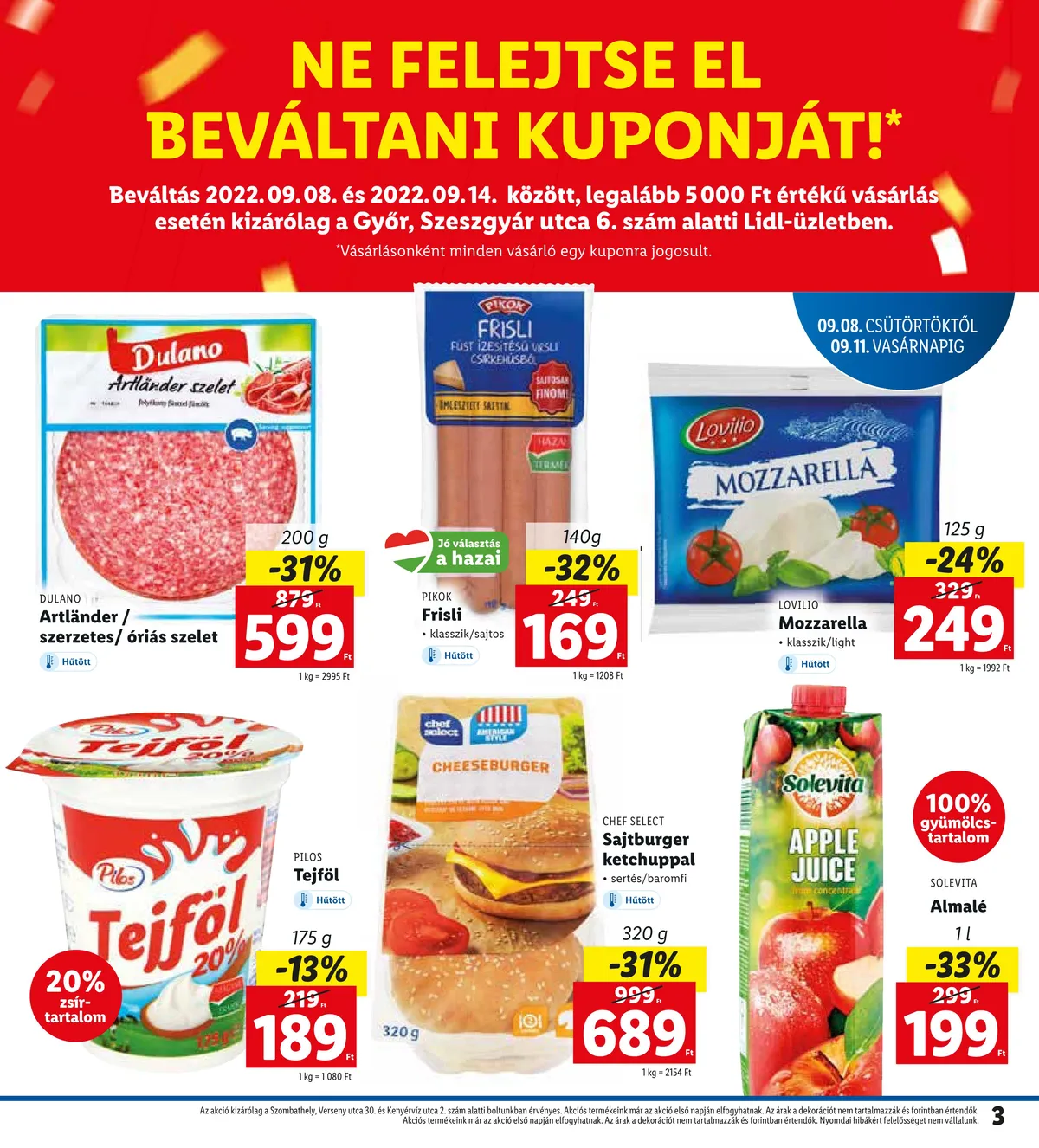 Lidl akciós újság Győr 09.08–09.11 – 3. oldal