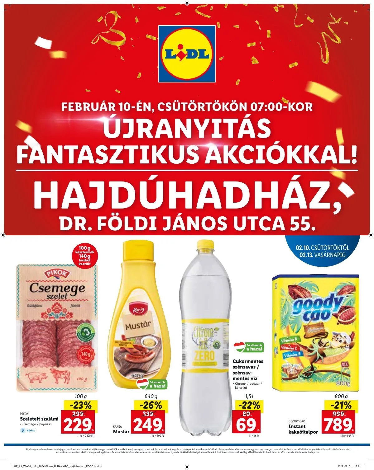 Lidl akciós újság Hajduhadhaz 02.10–02.13
