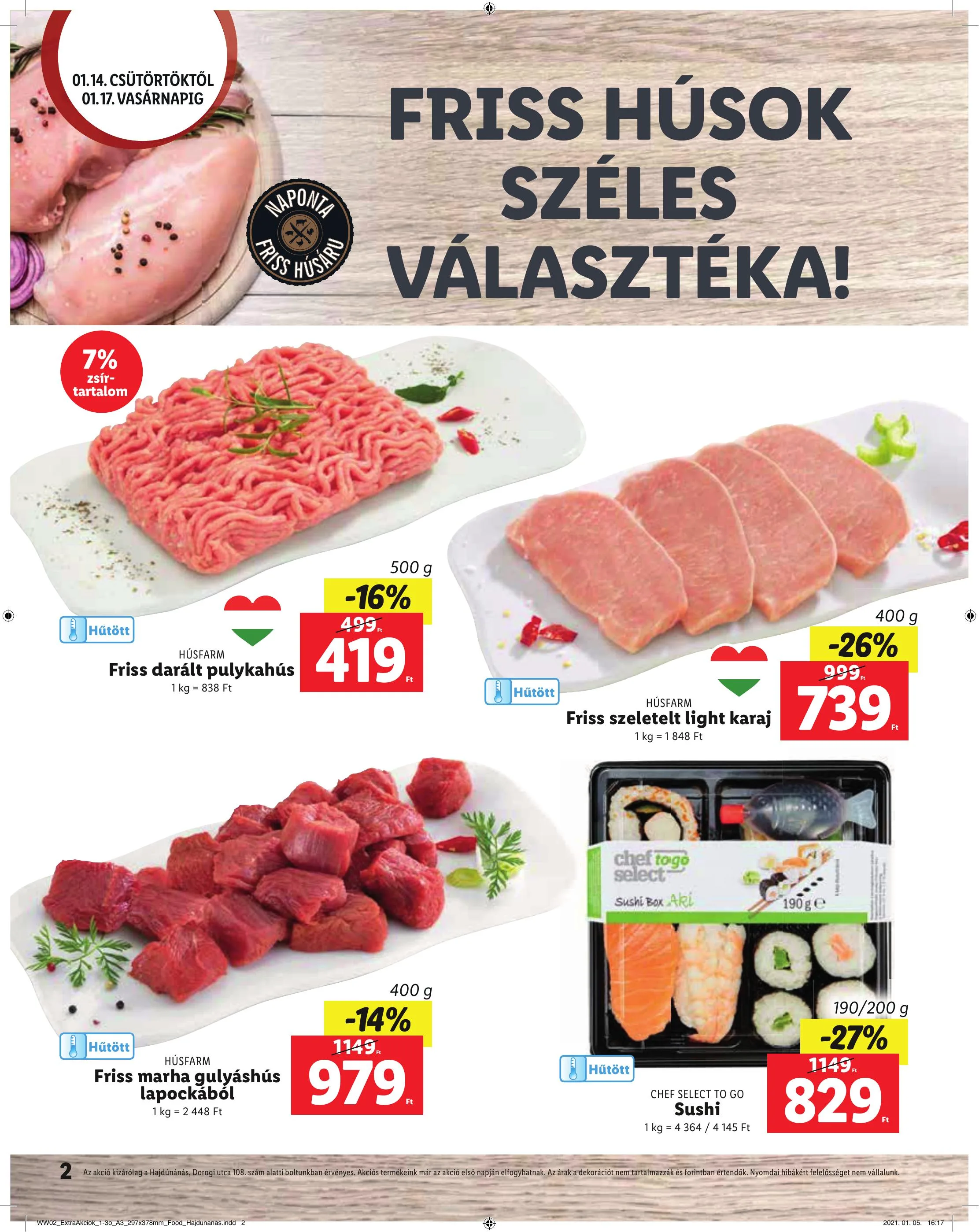 Lidl akciós újság Hajdunanas 01.14–01.17 – 2. oldal