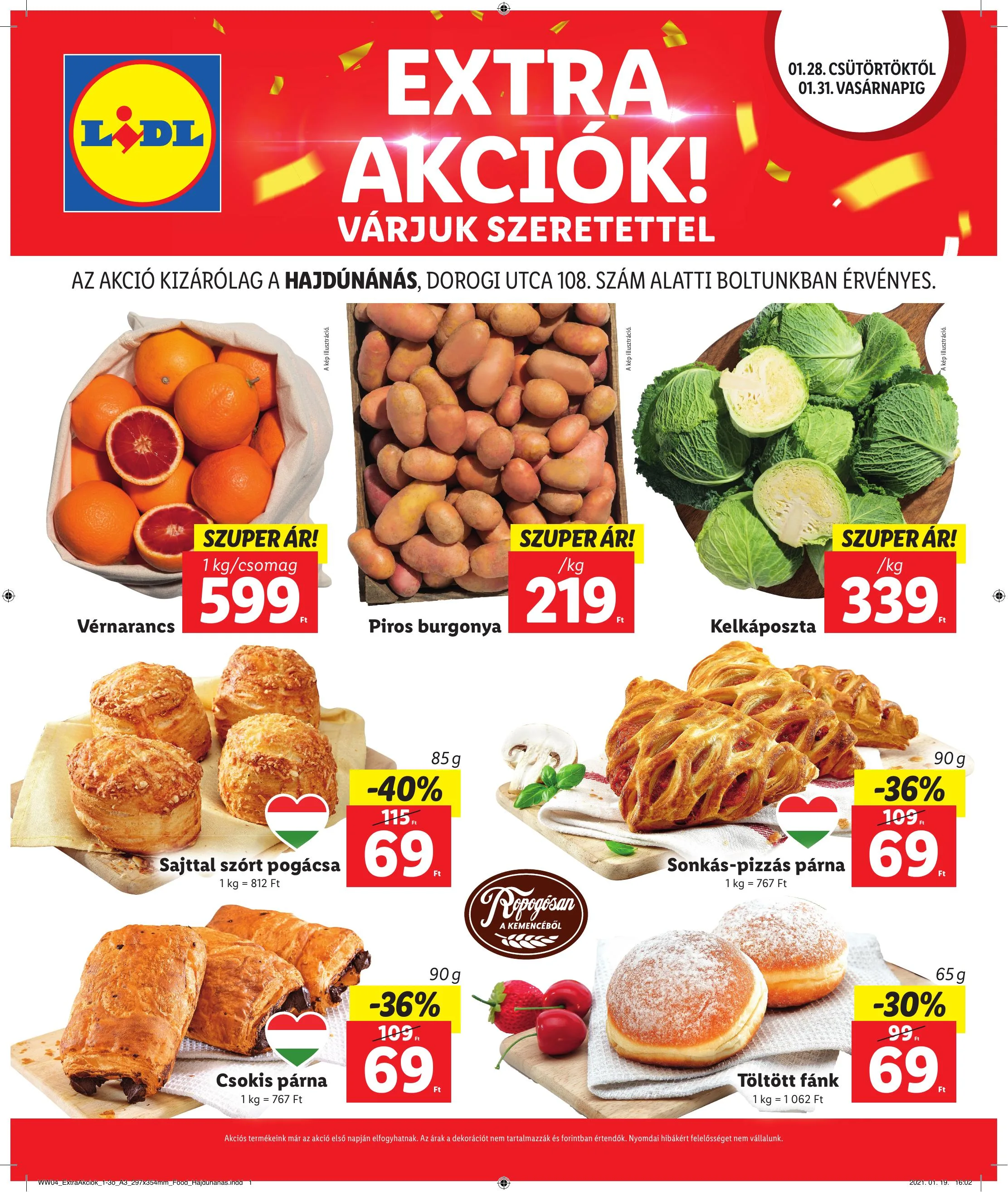 Lidl akciós újság Hajdunanas 01.28–01.31