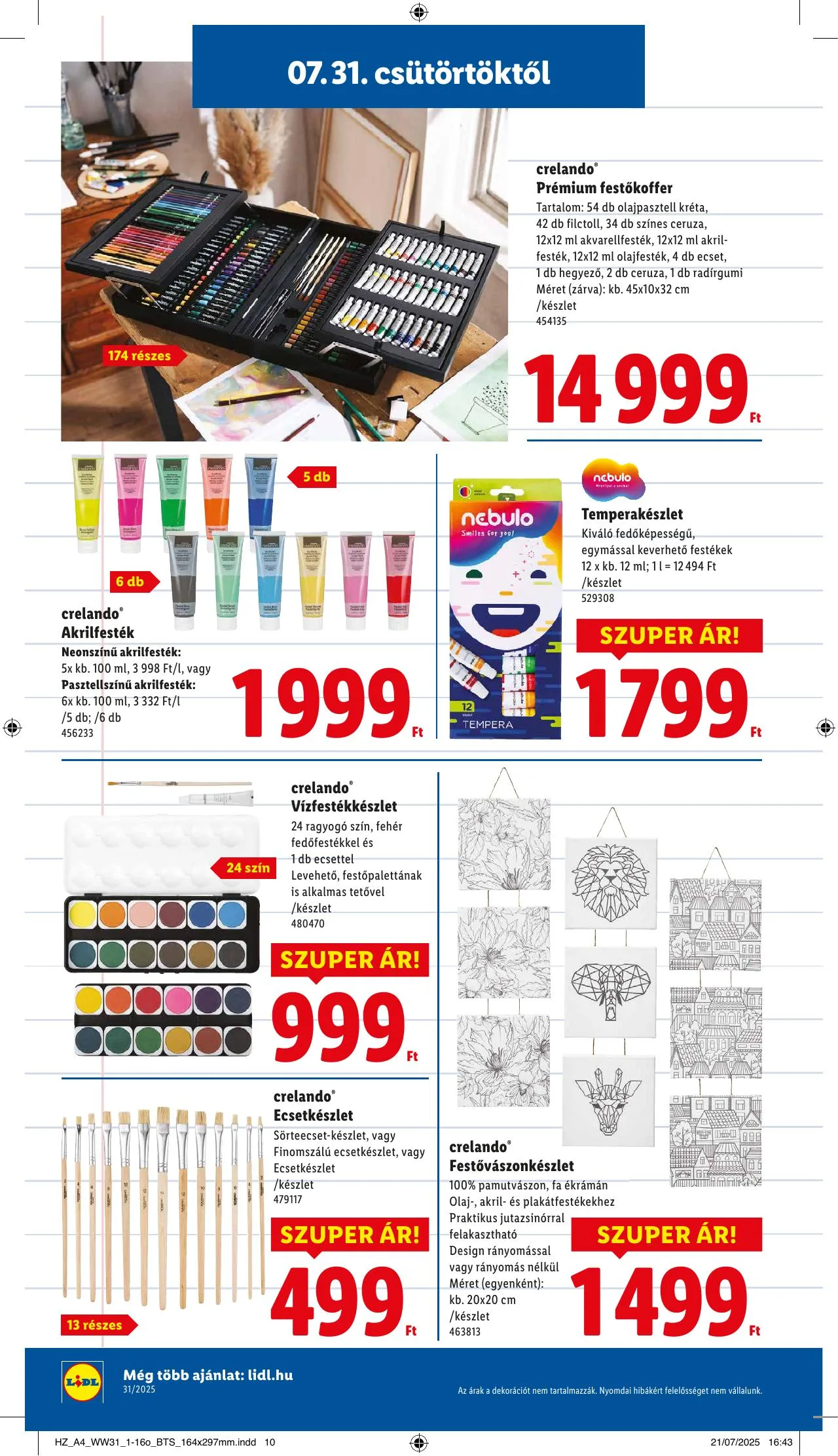 Lidl akciós újság Iskolakezdés 07.31–07.31 – 10. oldal