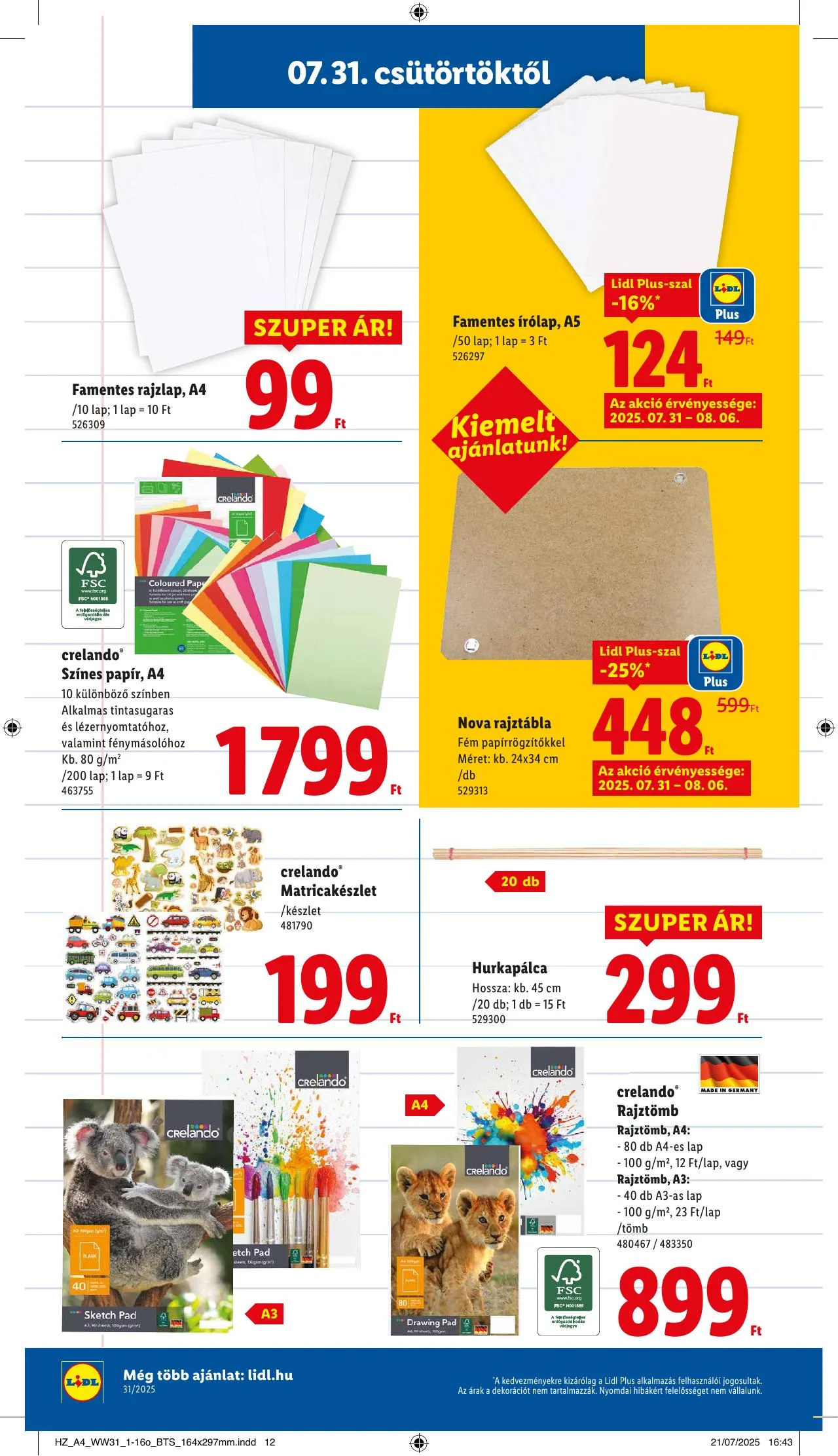 Lidl akciós újság Iskolakezdés 07.31–07.31 – 12. oldal