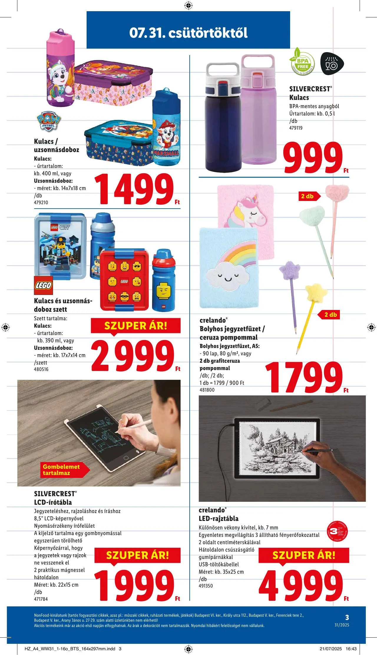 Lidl akciós újság Iskolakezdés 07.31–07.31 – 3. oldal