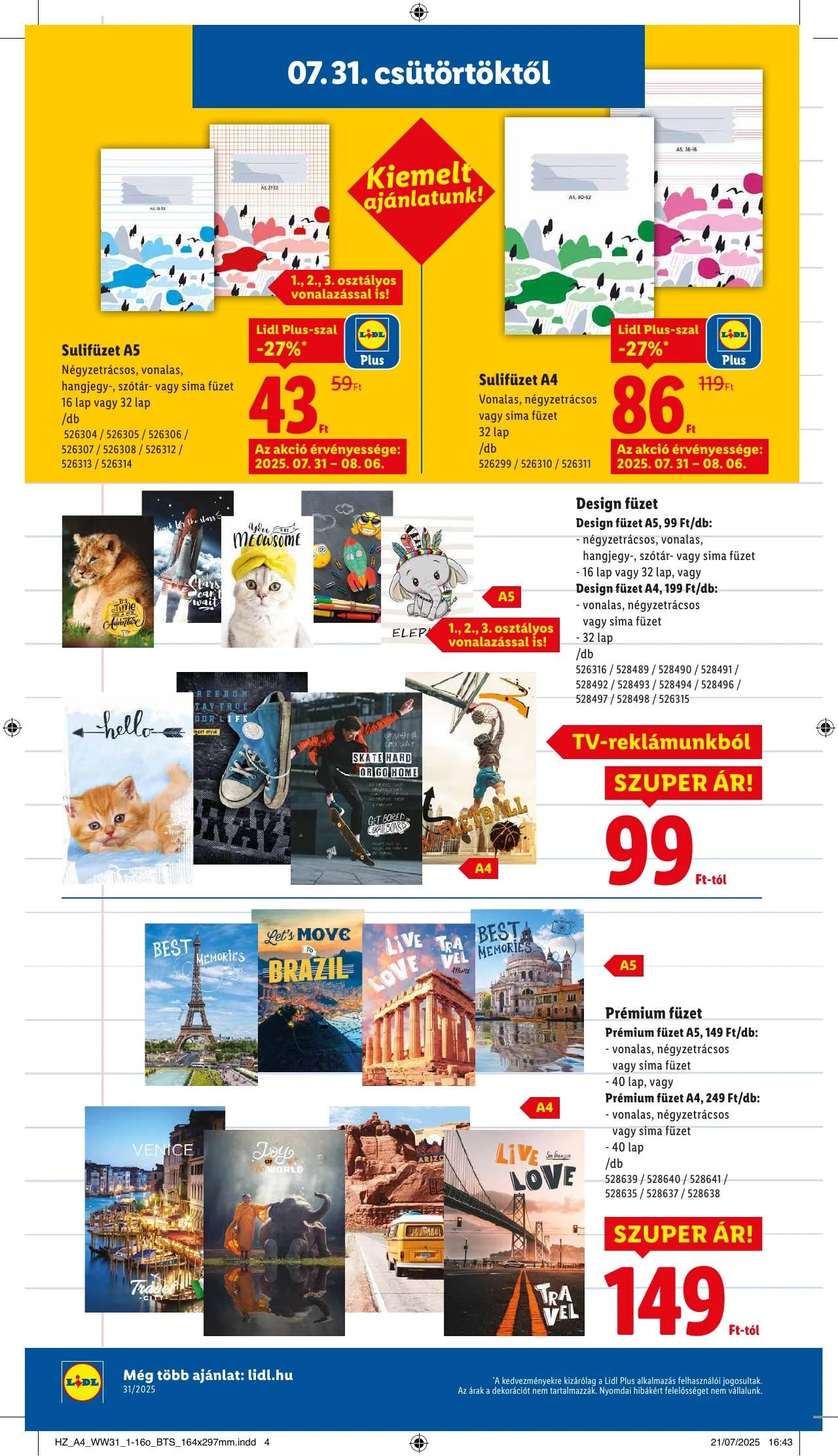 Lidl akciós újság Iskolakezdés 07.31–07.31 – 4. oldal
