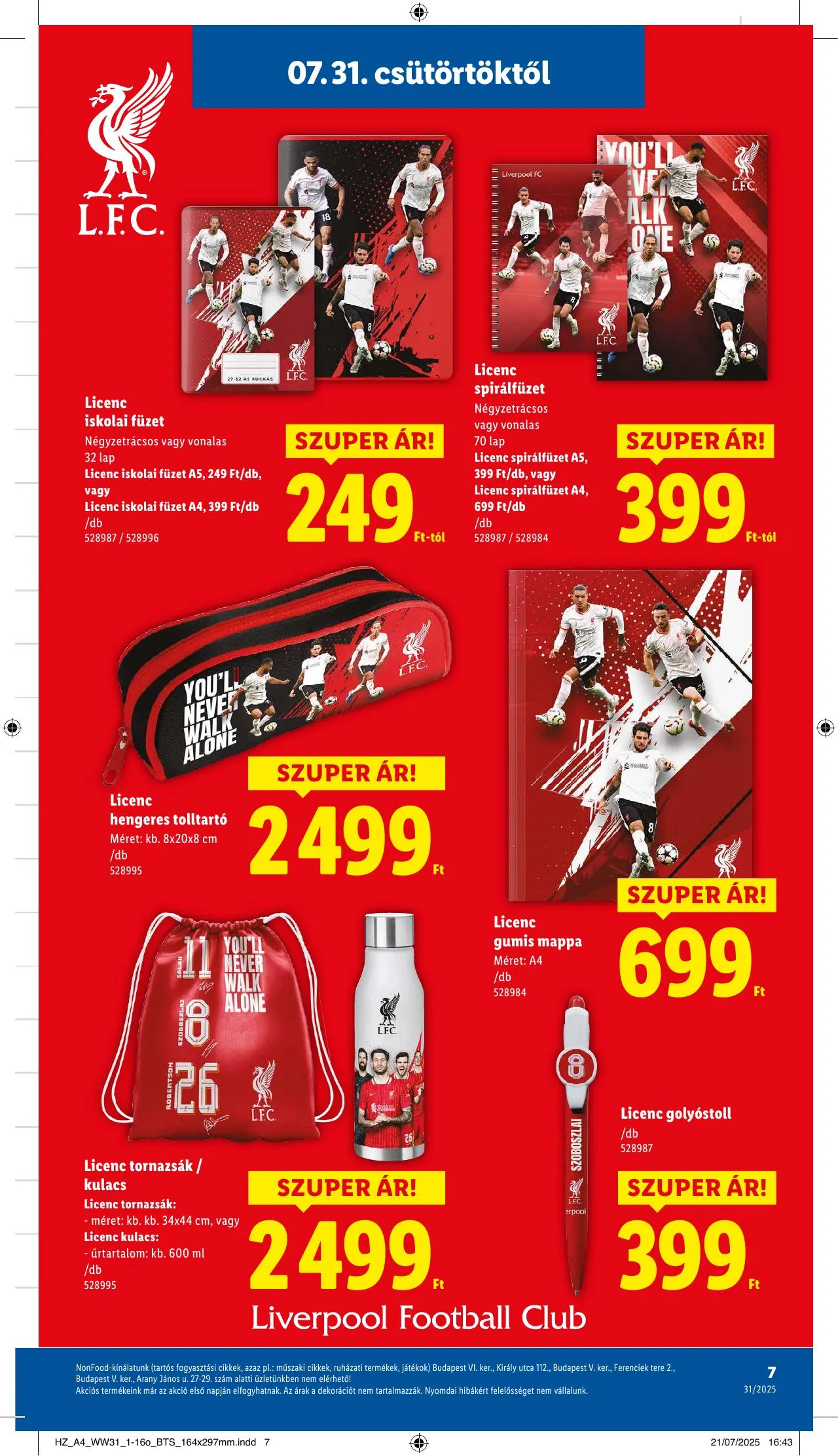Lidl akciós újság Iskolakezdés 07.31–07.31 – 7. oldal