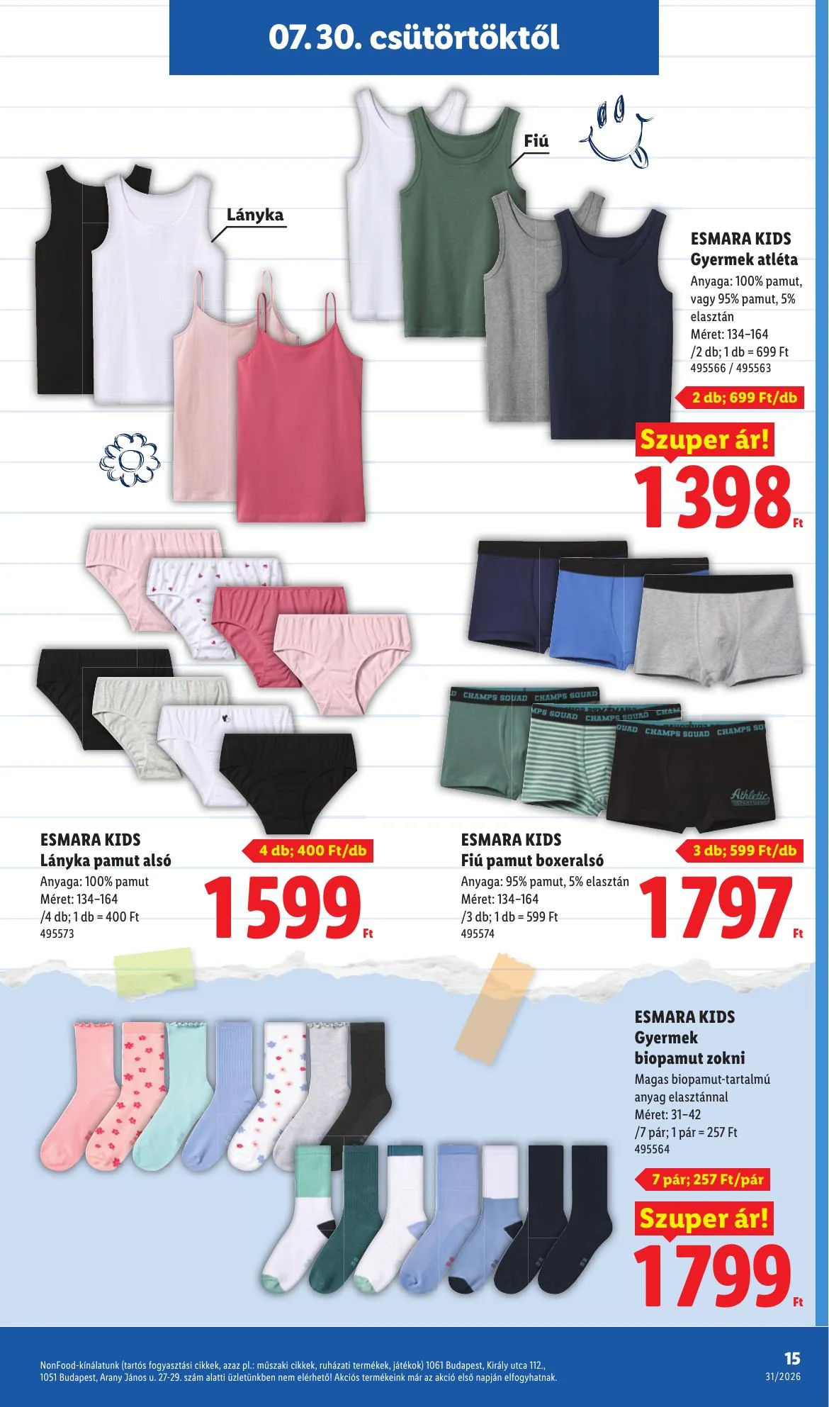 Lidl akciós újság Iskolakezdés 07.30–07.30 – 15. oldal