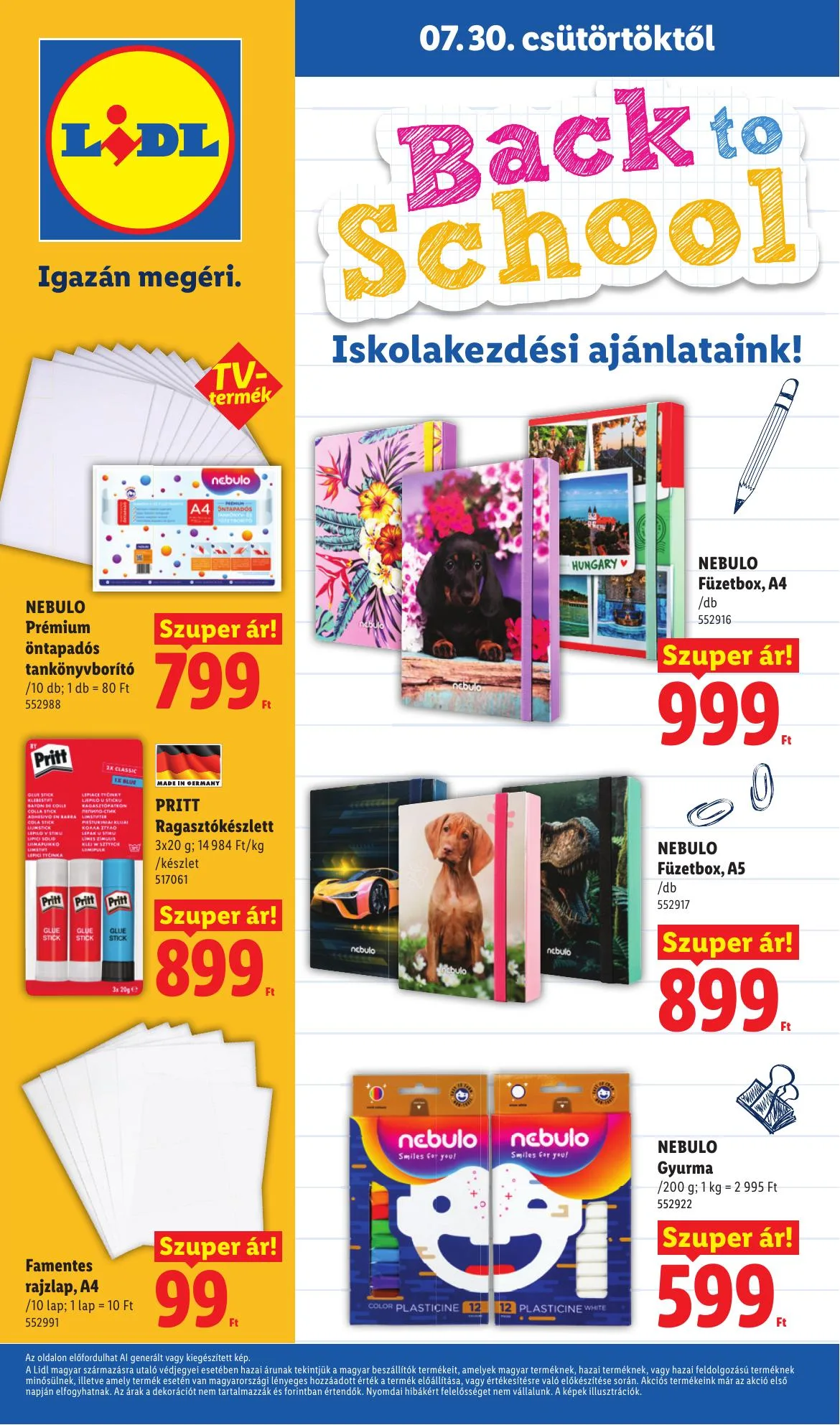 Lidl akciós újság Iskolakezdés 07.30–07.30 – 16. oldal