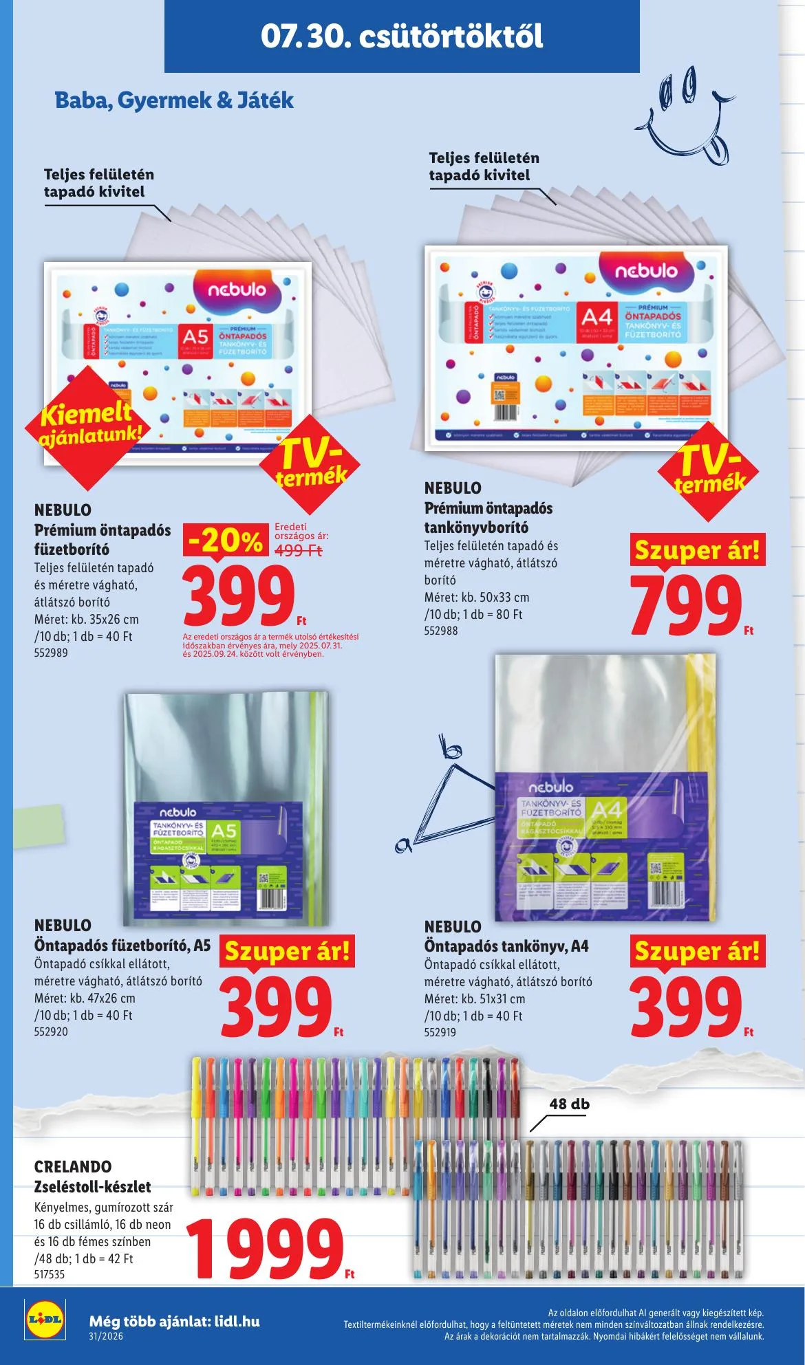Lidl akciós újság Iskolakezdés 07.30–07.30 – 6. oldal