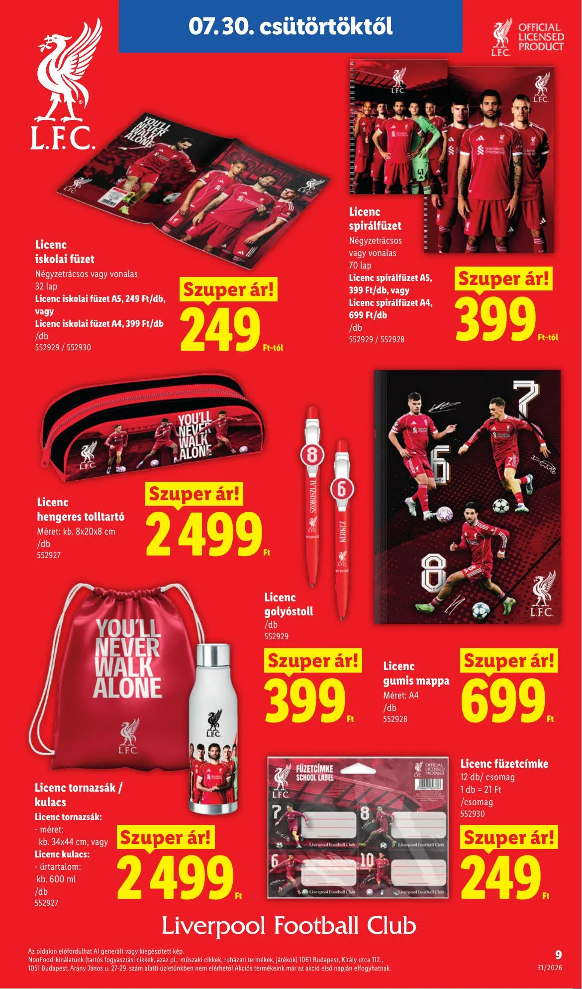 Lidl akciós újság Iskolakezdés 07.30–07.30 – 9. oldal