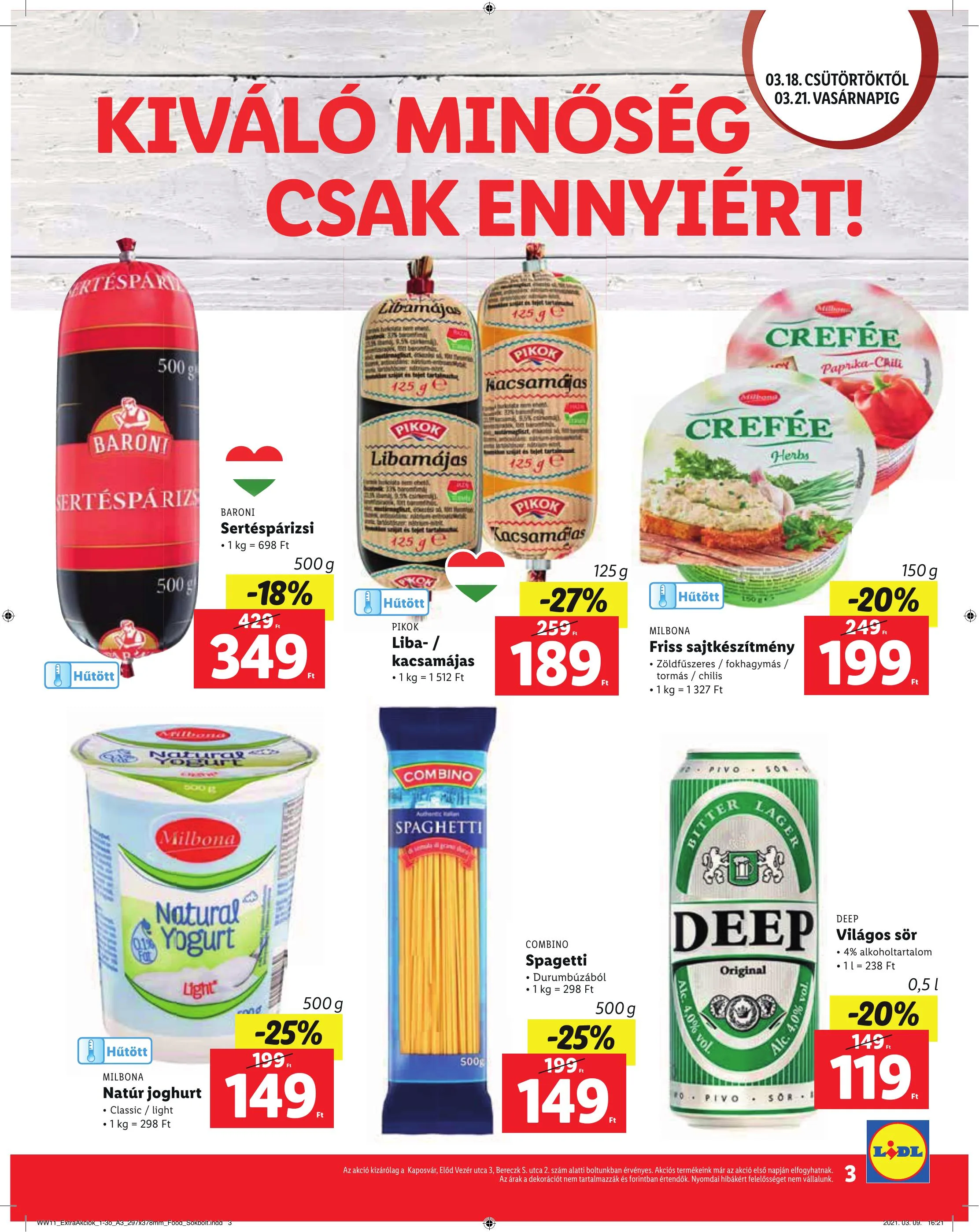 Lidl akciós újság Kaposvar 03.18–03.21 – 3. oldal