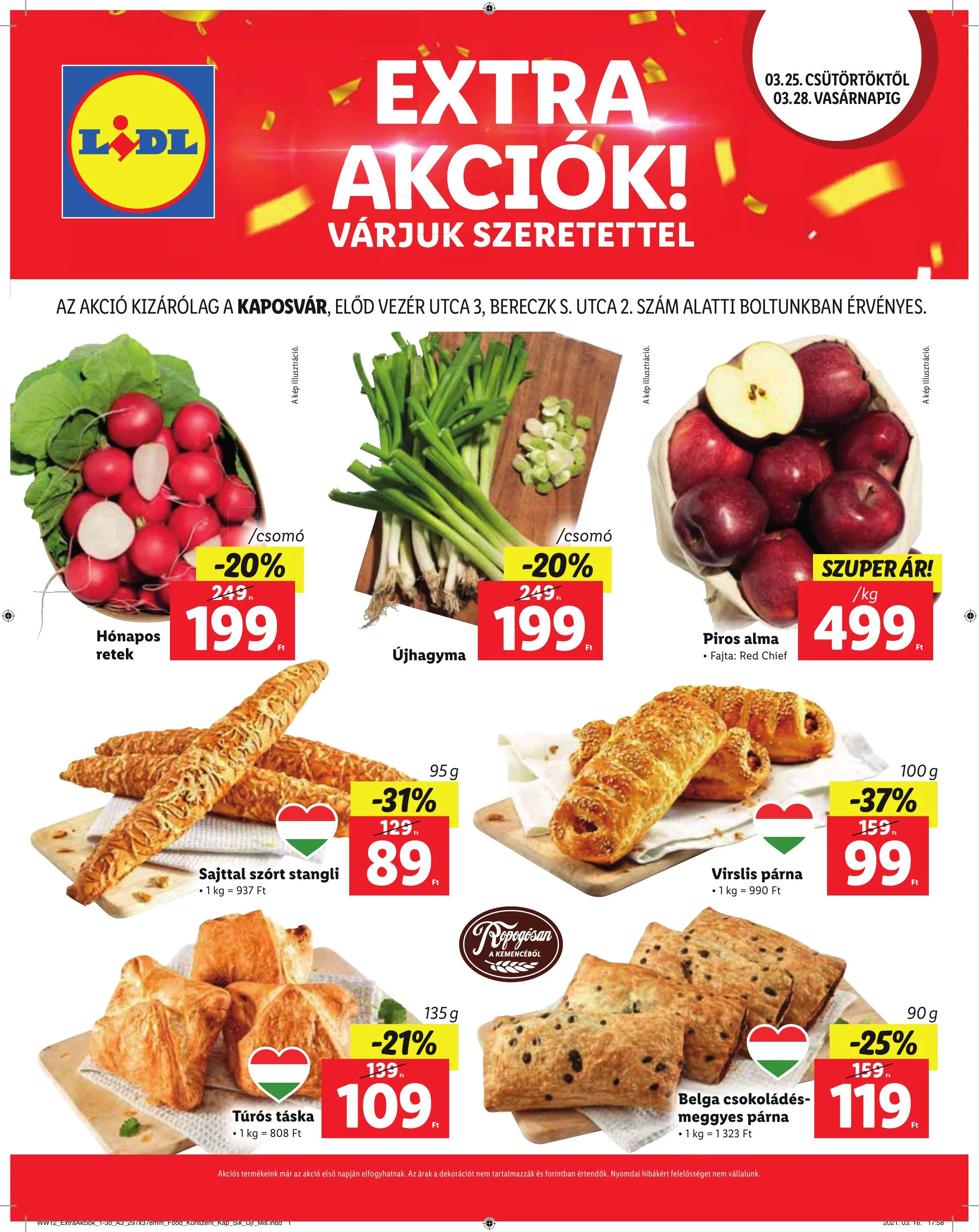 Lidl akciós újság Kaposvar 03.25–03.28