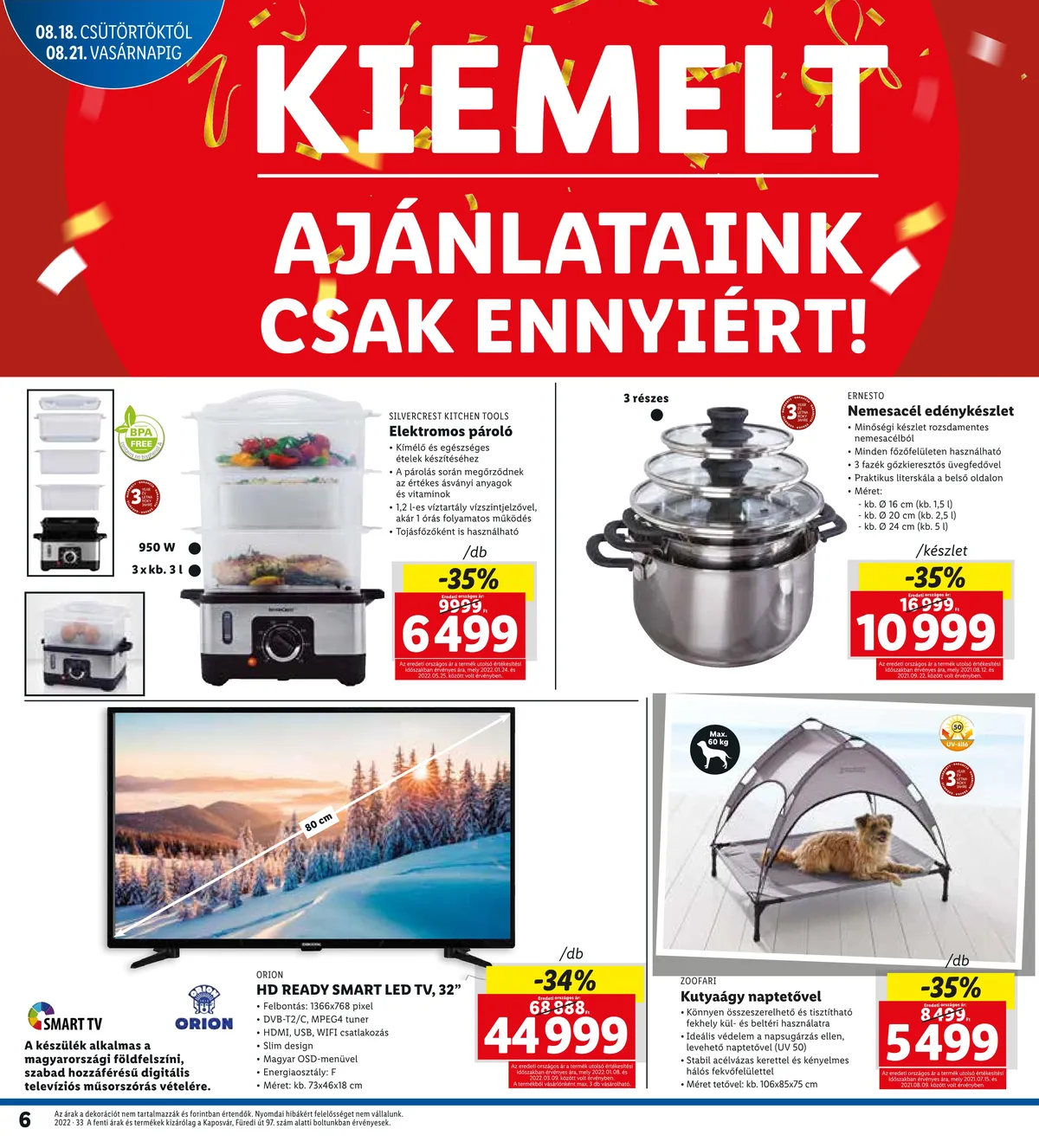 Lidl akciós újság Kaposvar 08.18–08.21 – 6. oldal