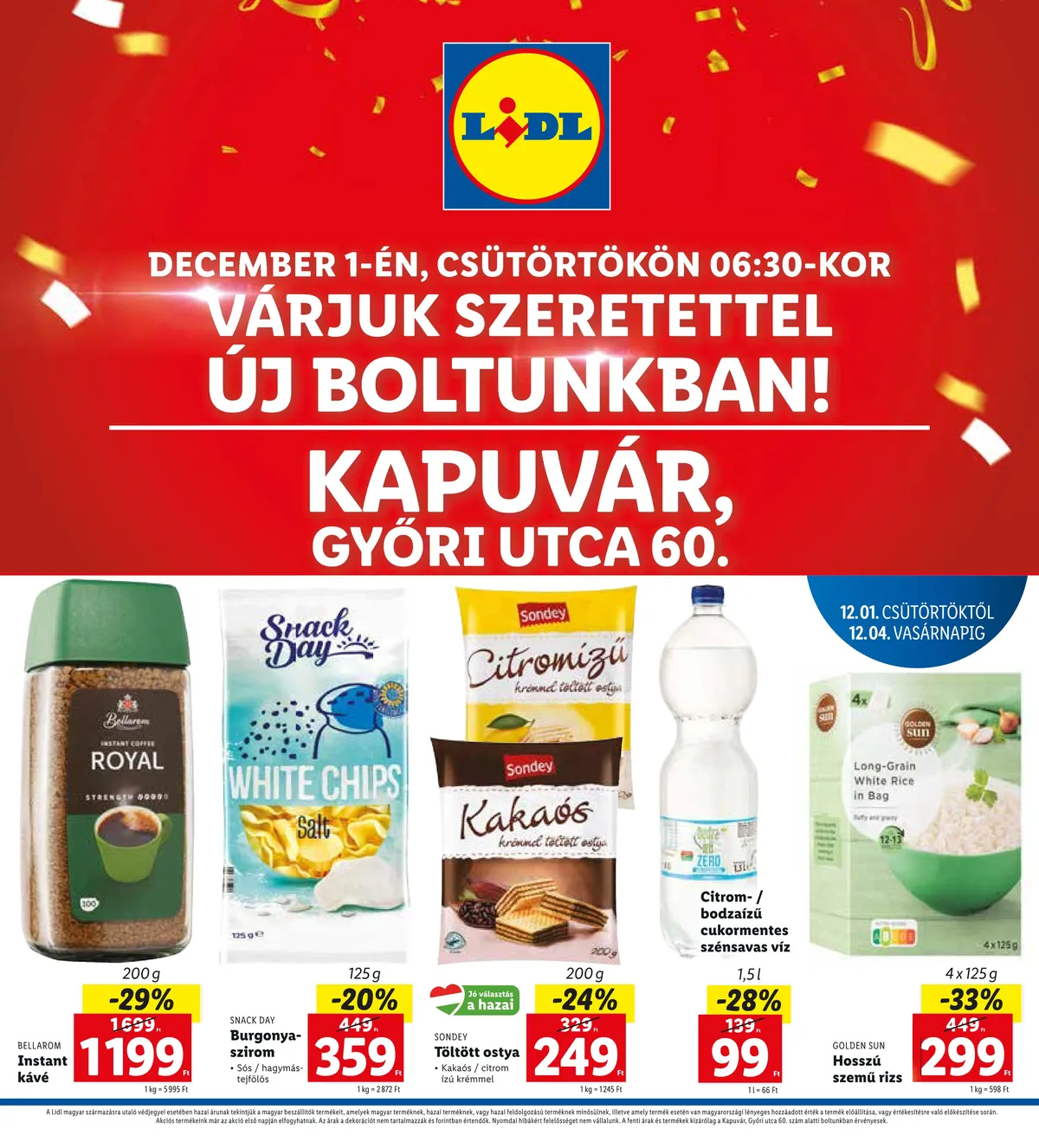 Lidl akciós újság Kapuvar 12.01–12.04