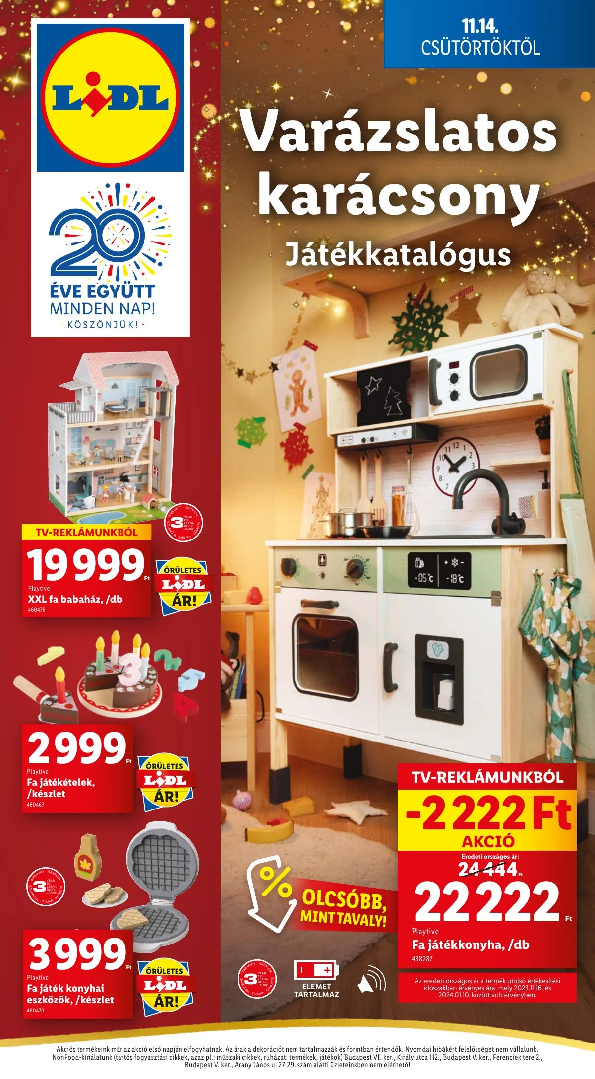 Lidl akciós újság Karácsonyi játékok 11.14–11.14